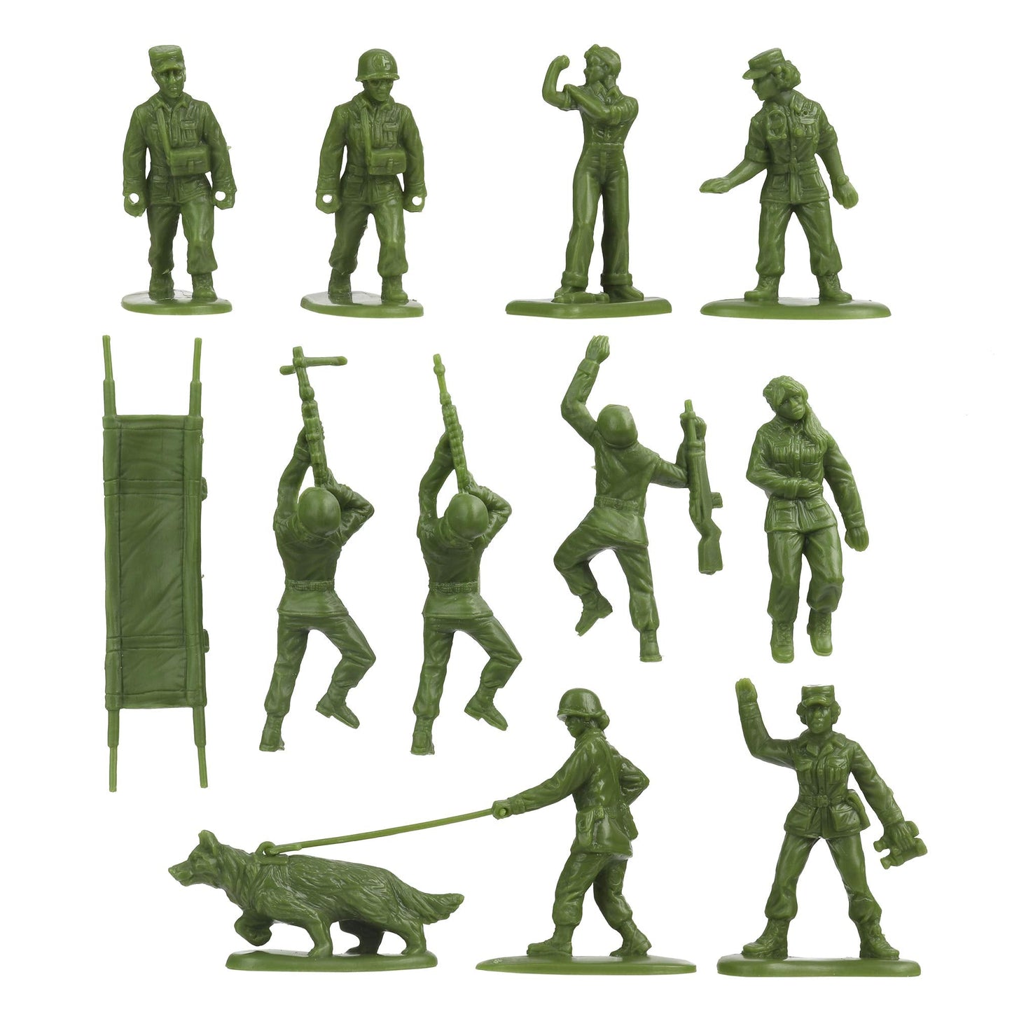 BMC Toys Plastic Army Women - 36pc OD Green Female Soldier Figures - Made in USA