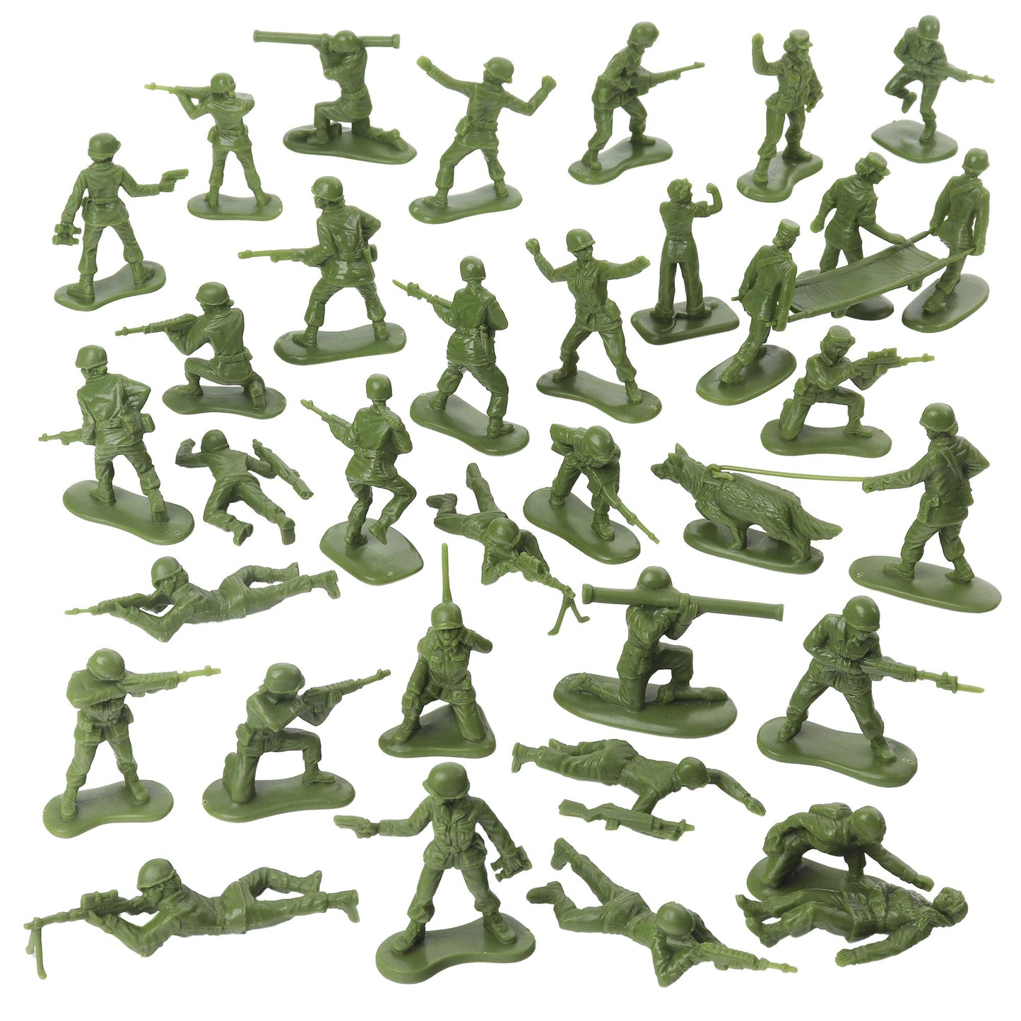 BMC Toys Plastic Army Women - 36pc OD Green Female Soldier Figures - Made in USA