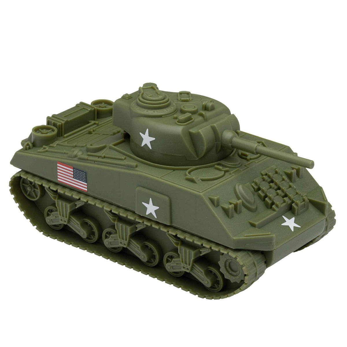 BMC WW2 Sherman M4 Tank – 1:32 Scale, Olive Drab, Durable Plastic
