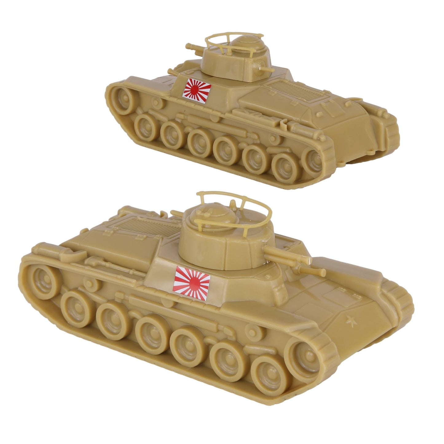 BMC CTS WW2 Japan Chi-Ha Tanks – Tan 2pc, 1:38 Scale Plastic Army Vehicles