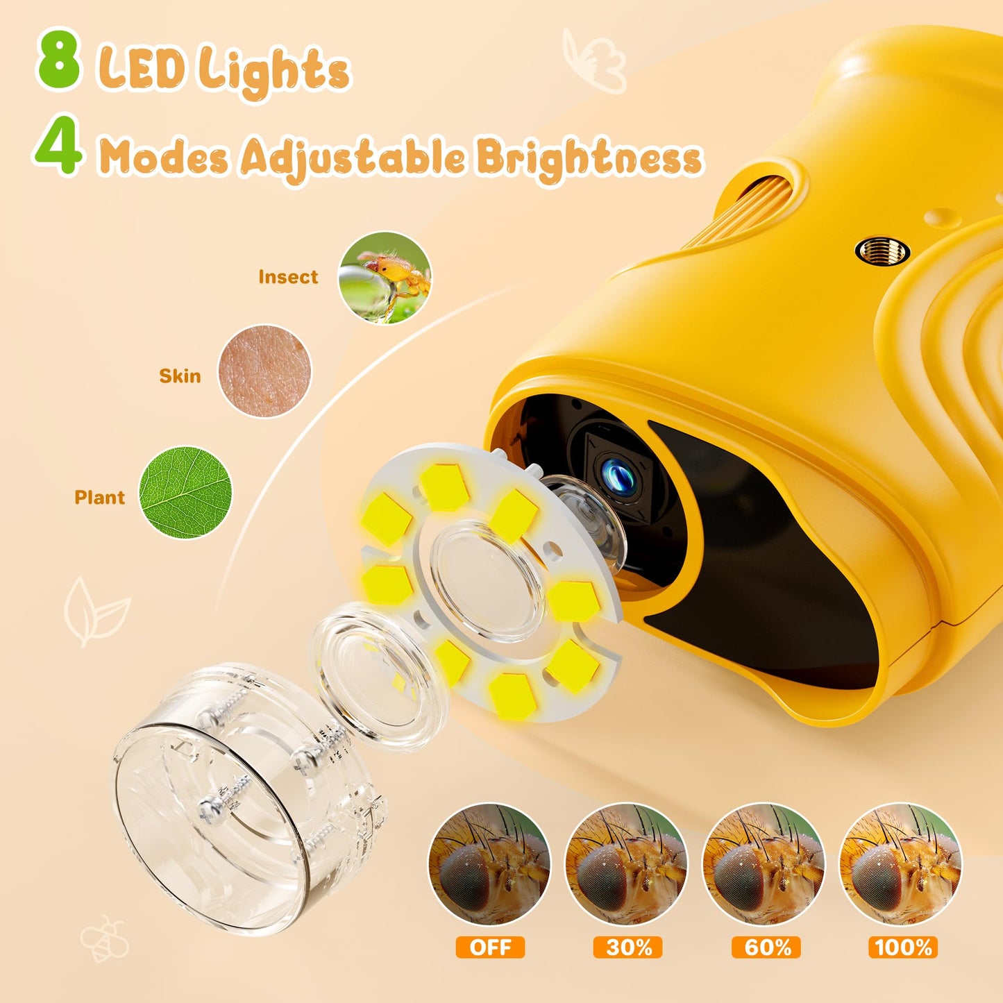BMDSAE 1000X Handheld Digital Microscope for Kids – 2.0 IPS Screen, Portable STEM Toy