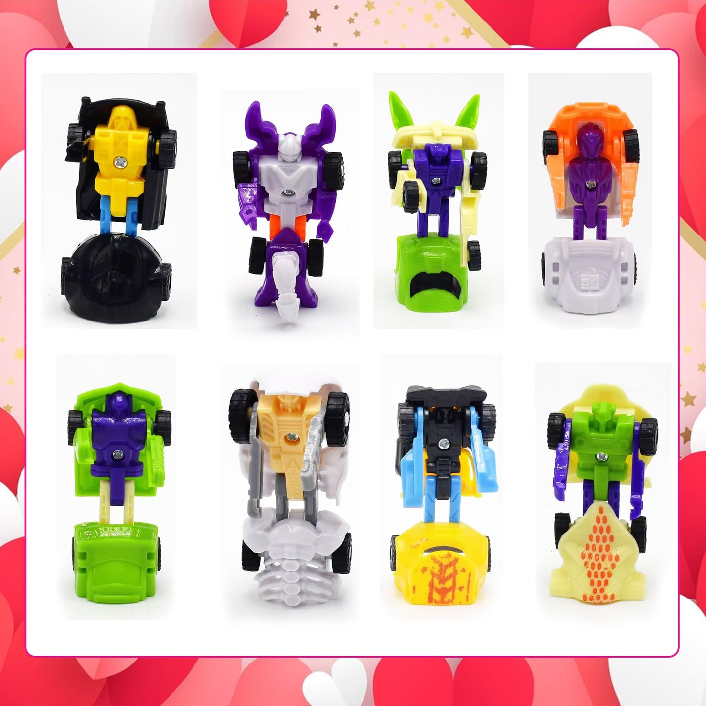 Bmmff 24-Pack Valentines Day Transforming Car Toys with Gift Cards – Classroom Exchange & Party Favors