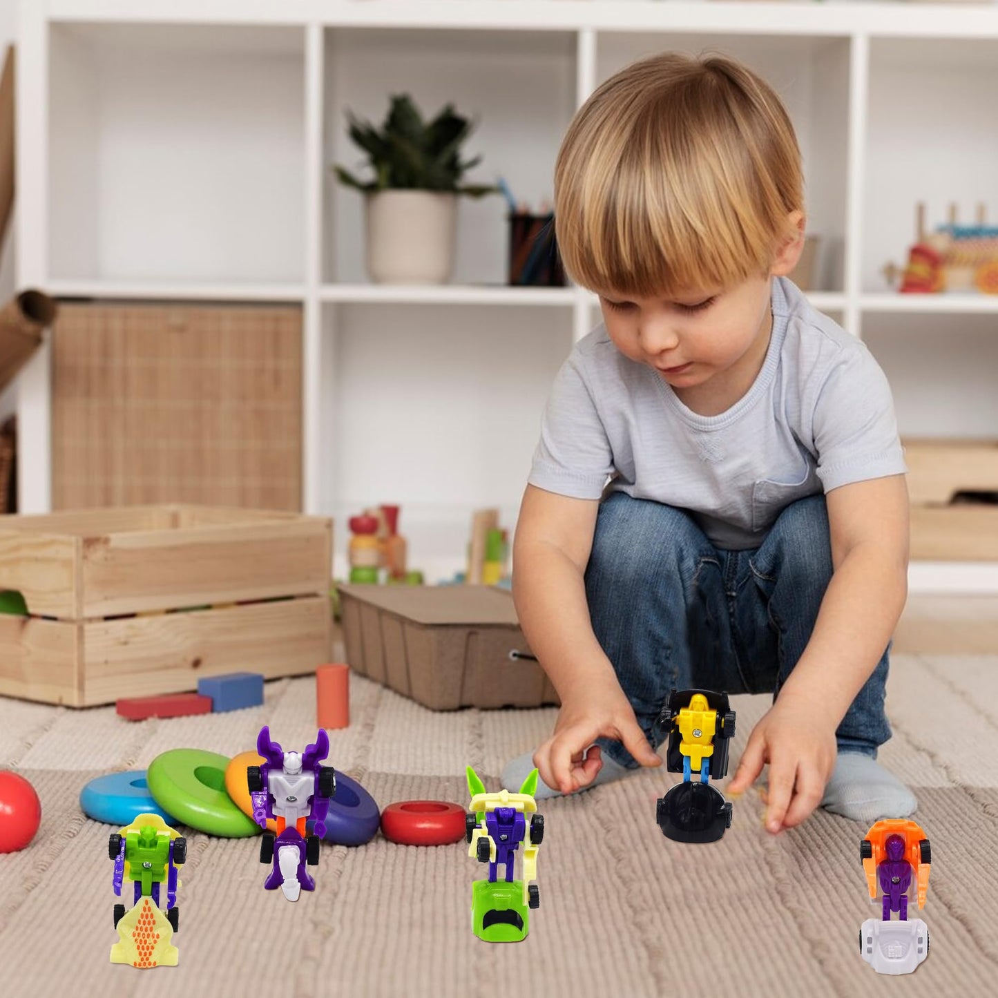 Bmmff 24-Pack Valentines Day Transforming Car Toys with Gift Cards – Classroom Exchange & Party Favors