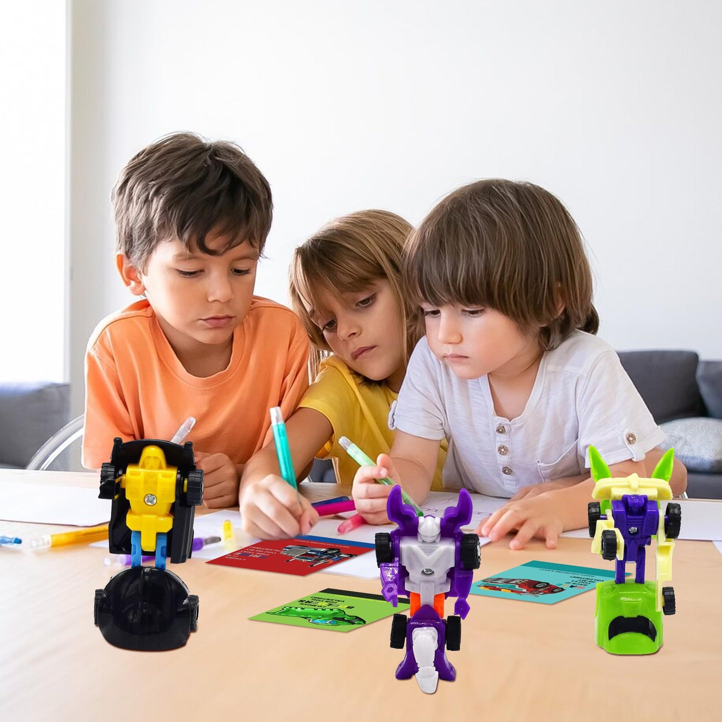 Bmmff 24-Pack Valentines Day Transforming Car Toys with Gift Cards – Classroom Exchange & Party Favors