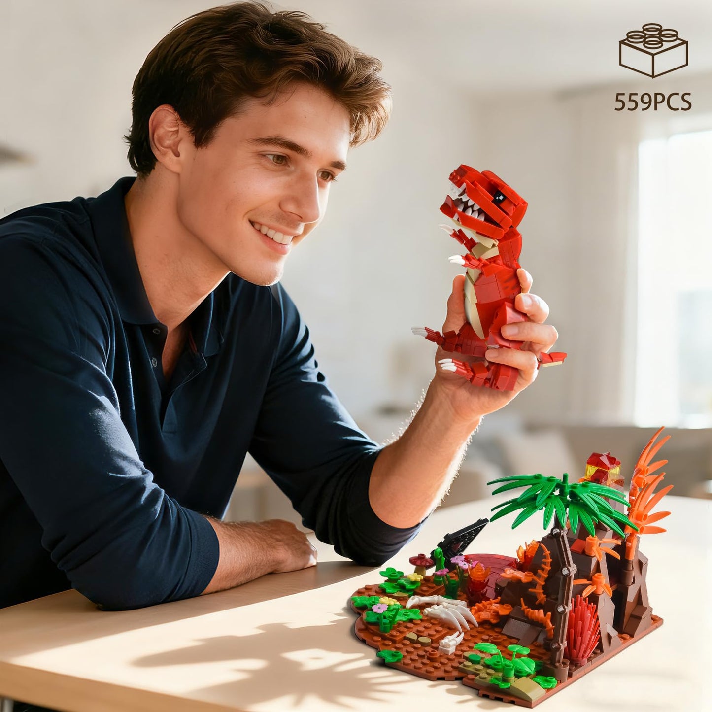 BNG Dinosaur Building Set for Adults — Tyrannosaurus Rex Desktop Decoration (559 PCS)