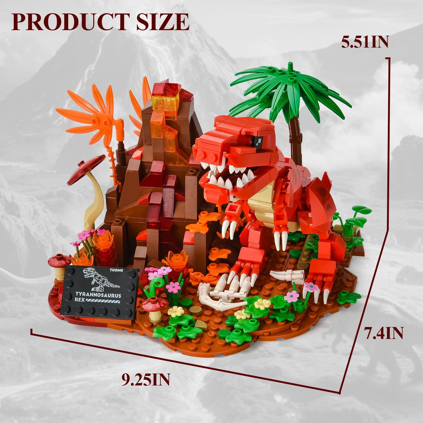 BNG Dinosaur Building Set for Adults — Tyrannosaurus Rex Desktop Decoration (559 PCS)