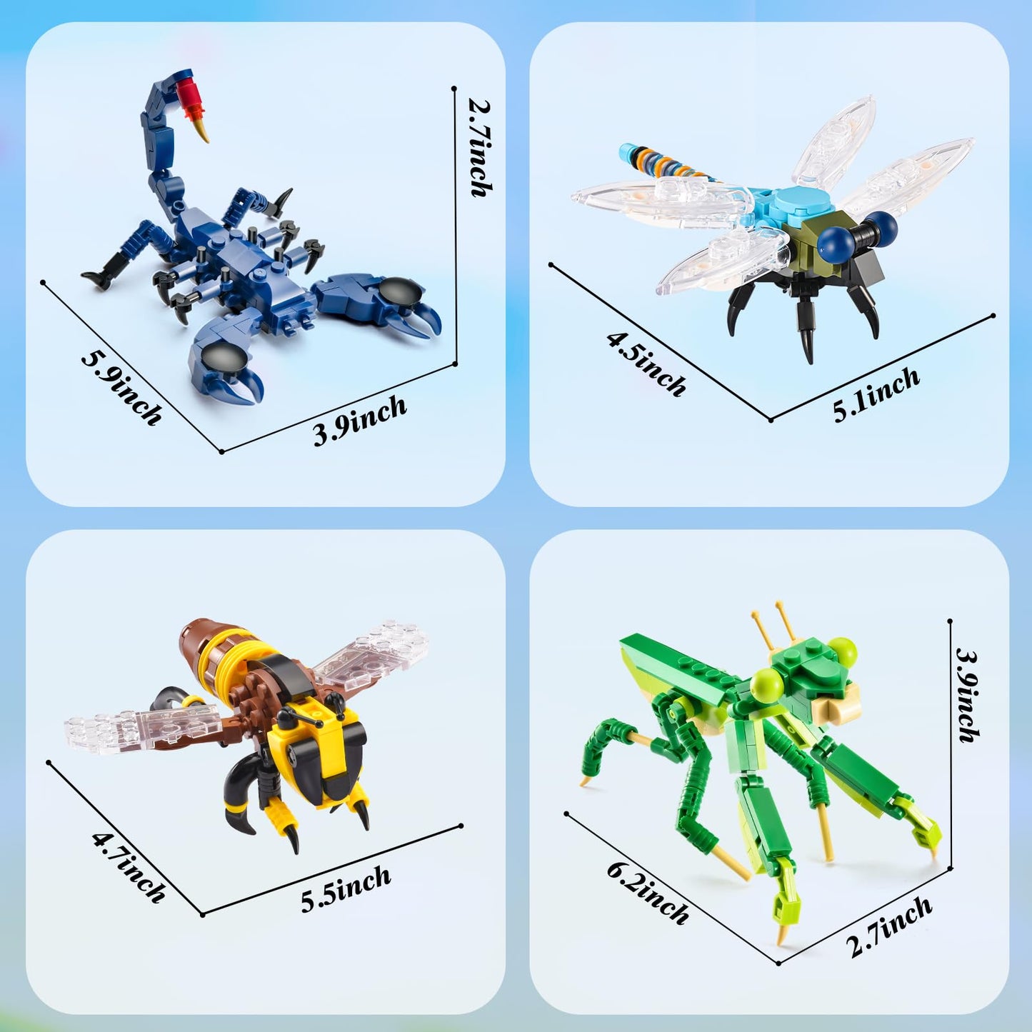BNG Insects Collection Building Set for Kids – 946 Pieces, 10 Bug Figures