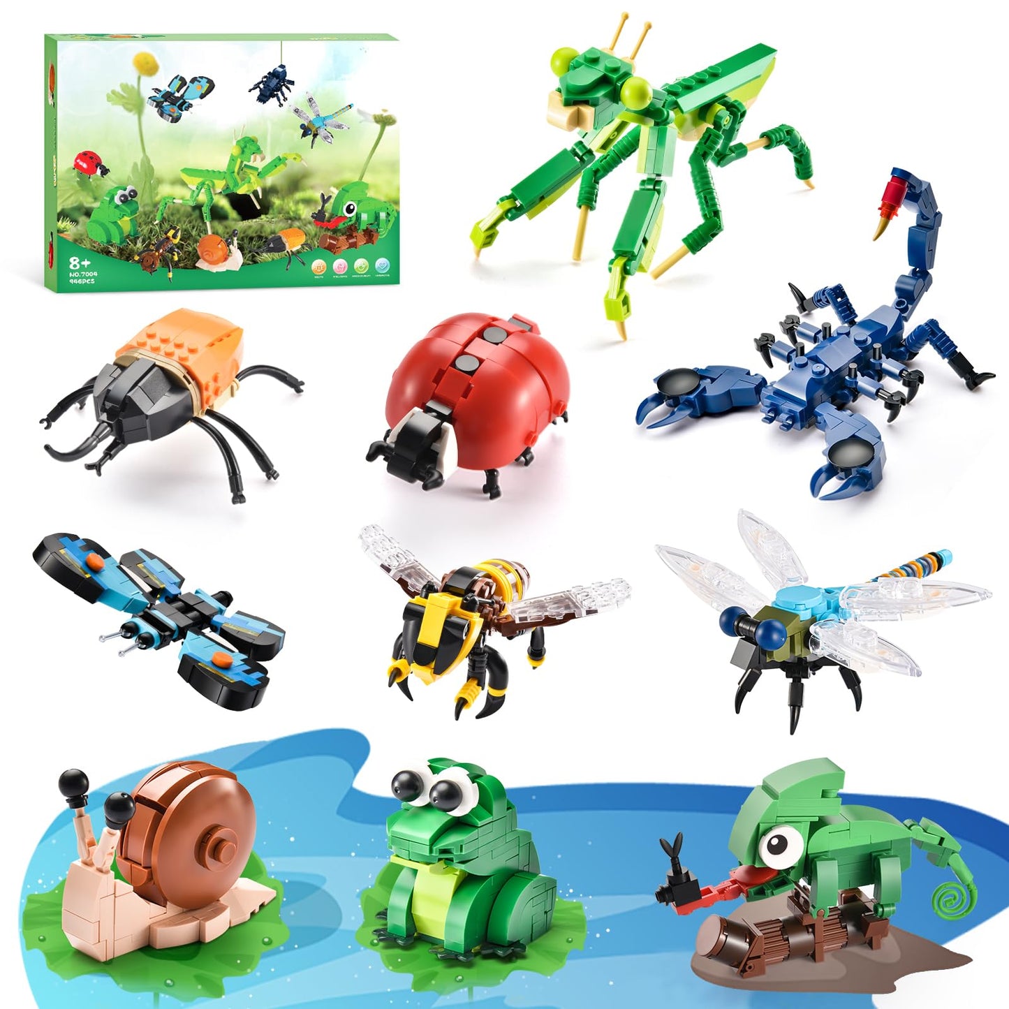 BNG Insects Collection Building Set for Kids – 946 Pieces, 10 Bug Figures