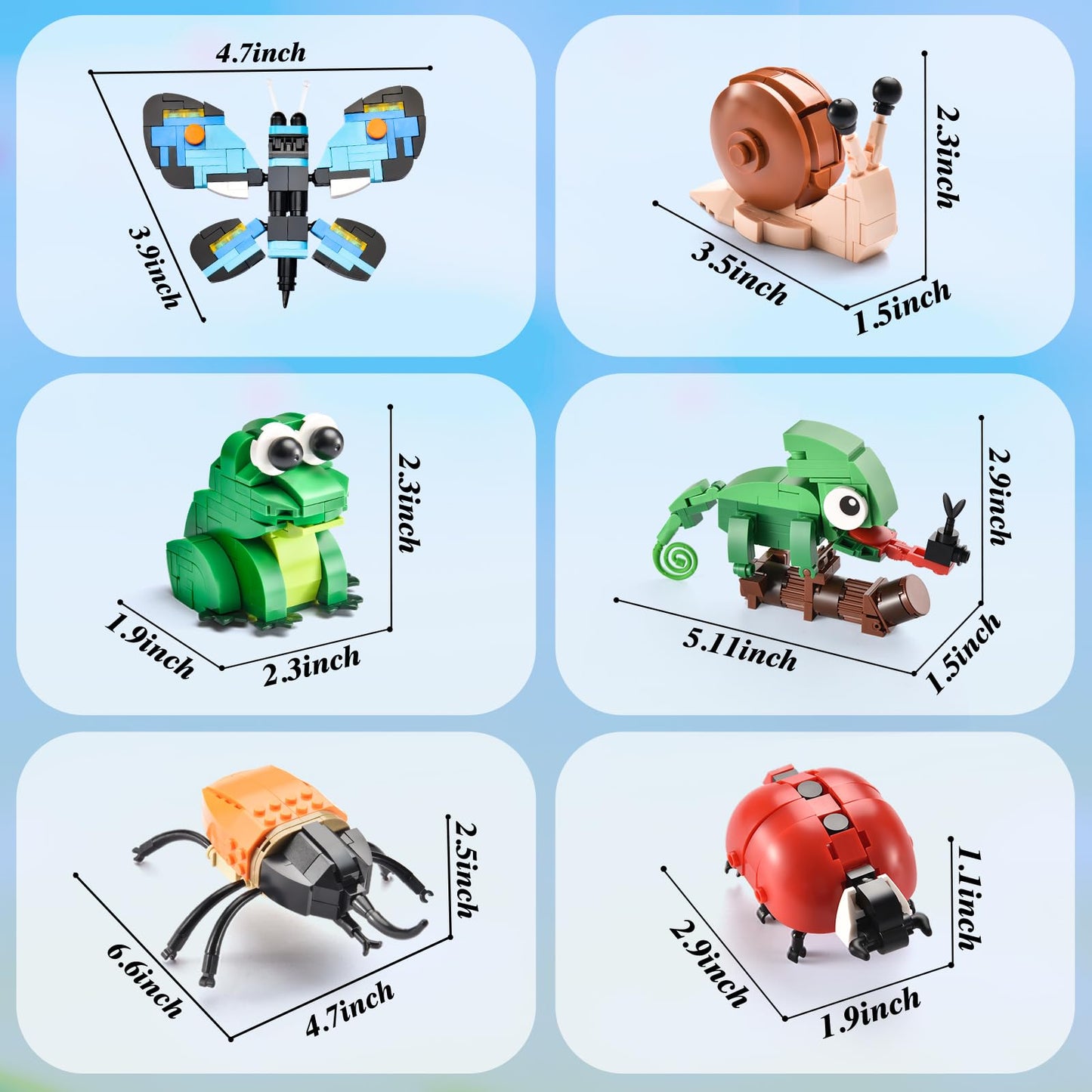 BNG Insects Collection Building Set for Kids – 946 Pieces, 10 Bug Figures