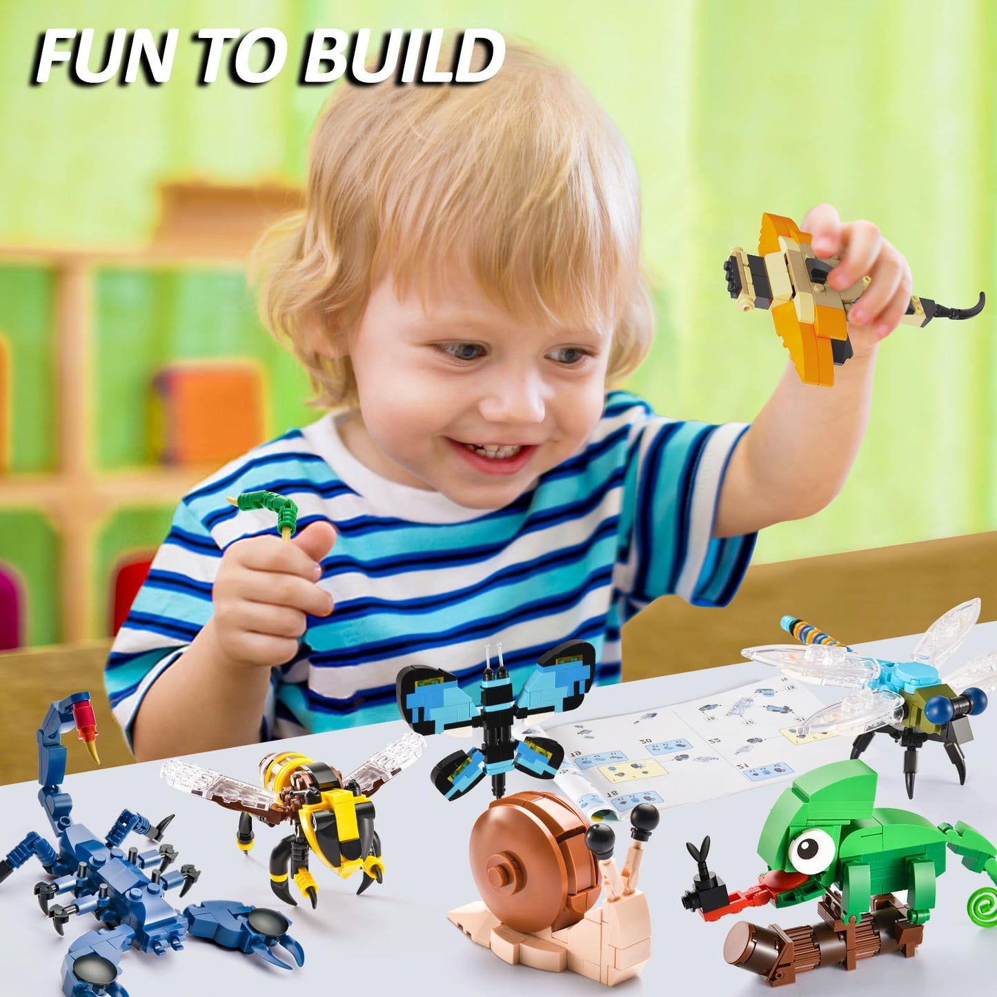 BNG Insects Collection Building Set for Kids – 946 Pieces, 10 Bug Figures