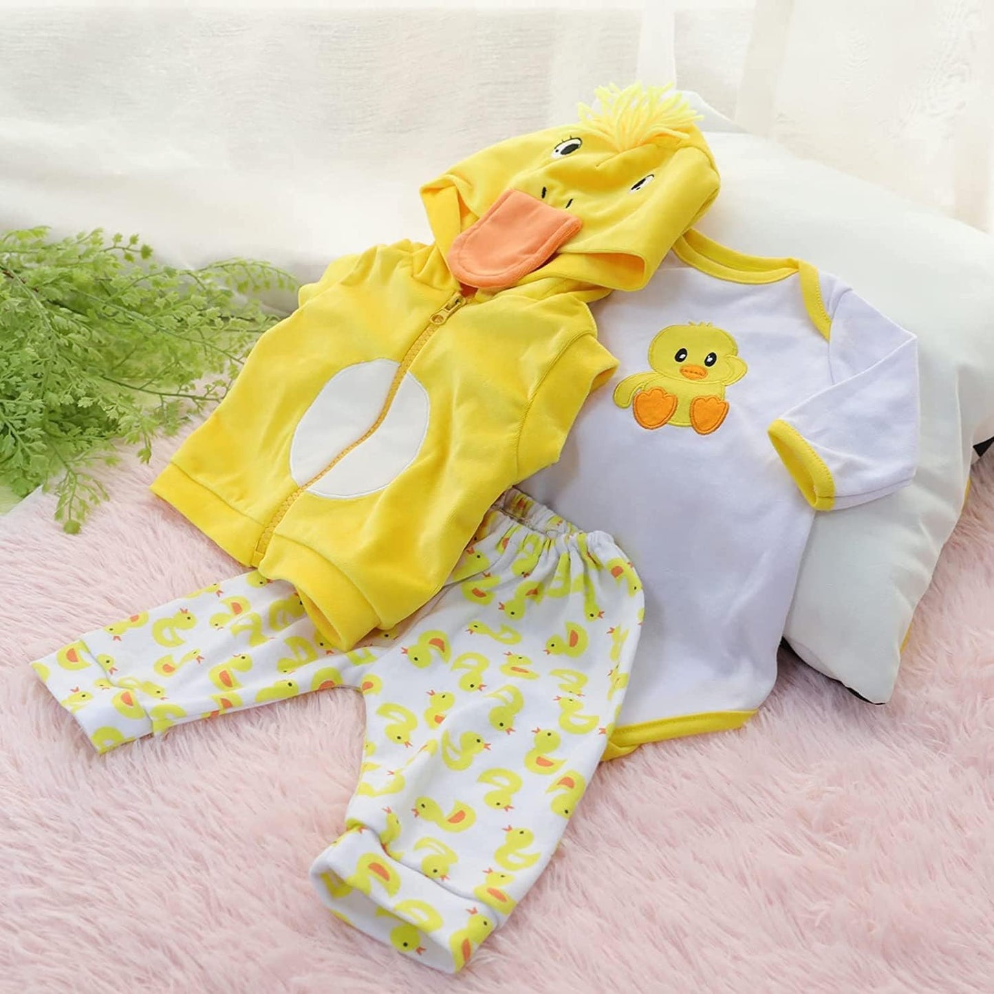 BNNPUU Reborn Baby Doll Clothes – 5-Piece Yellow Duck Set for 17-23 Inch Dolls