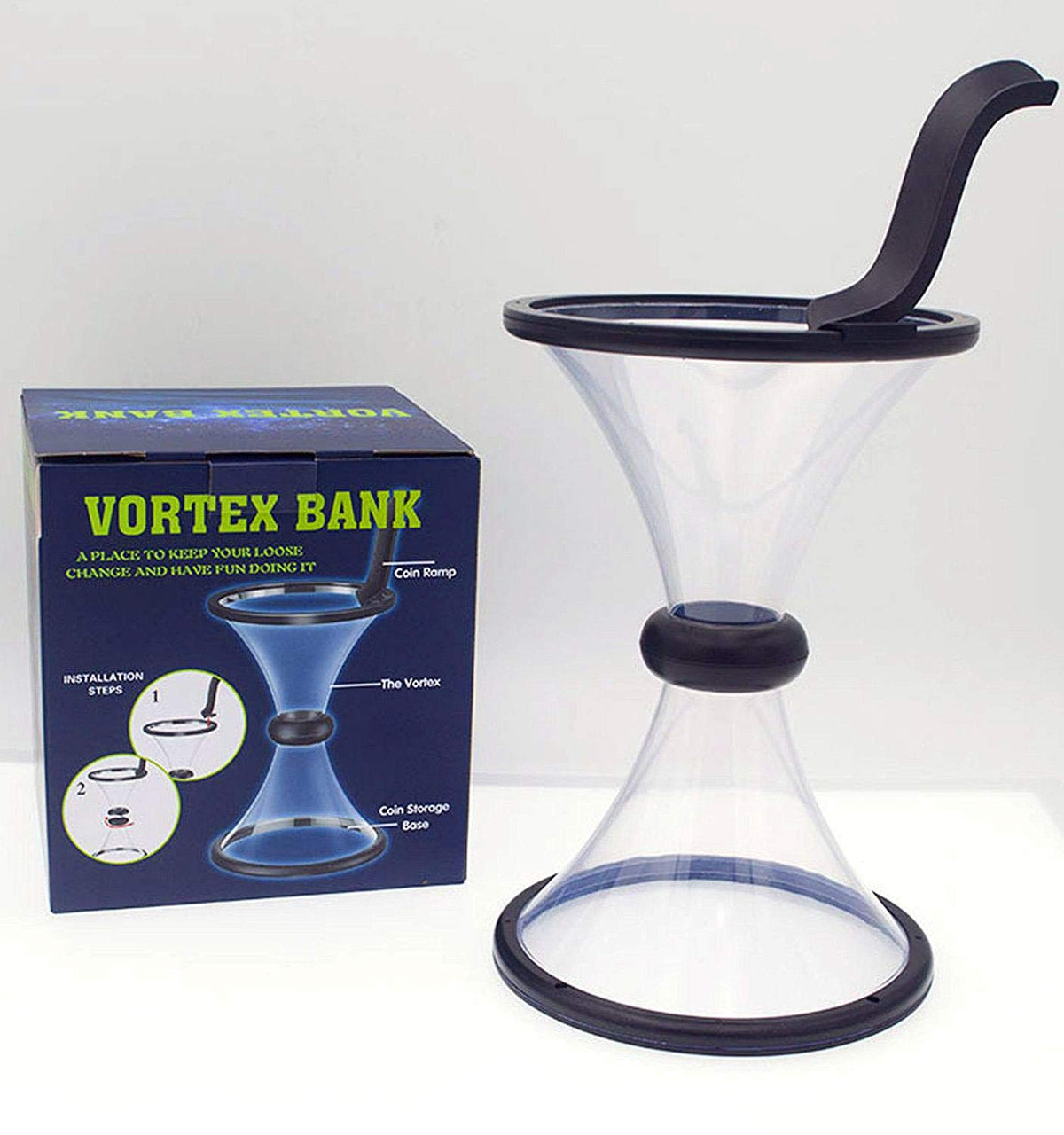 Bo-Toys Vortex Gravity Defying Coin Bank – 16-Inch Educational Coin Display