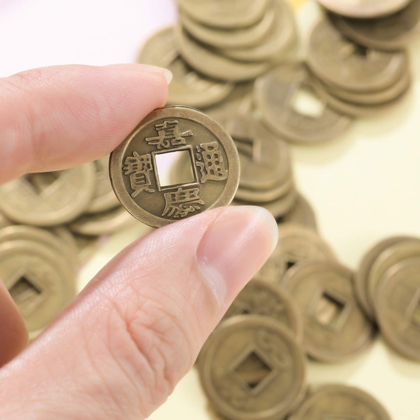Boao 300 Antique Bronze Chinese Coins – Feng Shui Charms for Wealth (0.8 in)