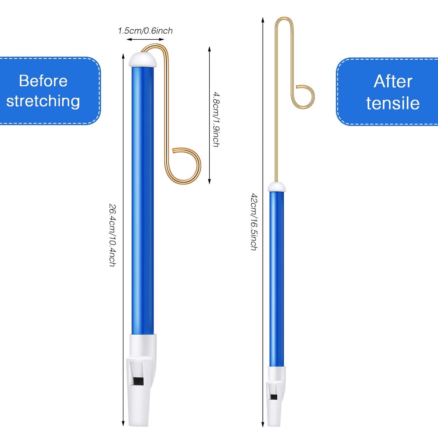 Boao 2-Piece Slide Whistle Blue Extendable Educational Party Favors