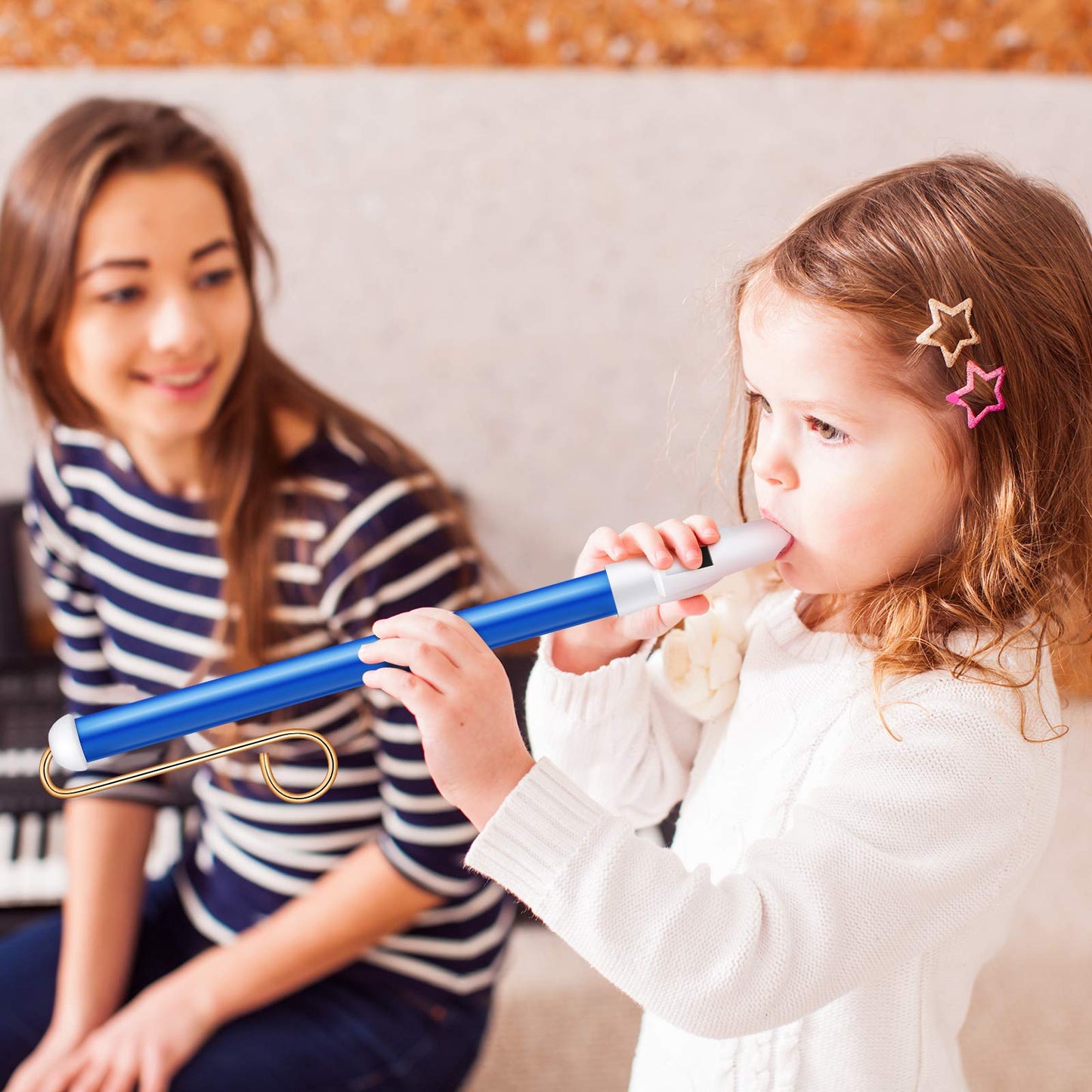 Boao 2-Piece Slide Whistle Blue Extendable Educational Party Favors