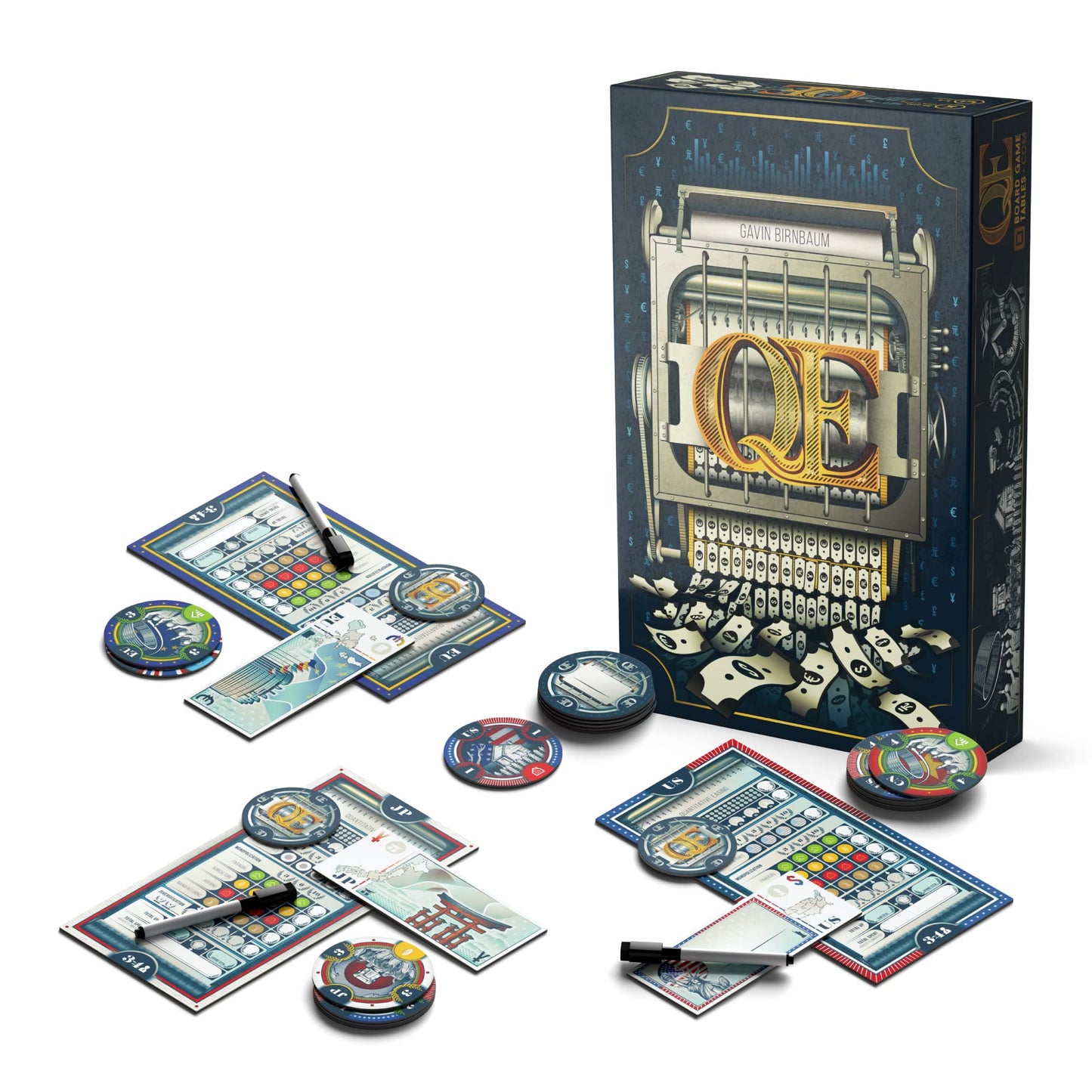 Allplay QE Board Game by BOARD GAME TABLES.COM | Economic Auction Bidding for 3-5 Players