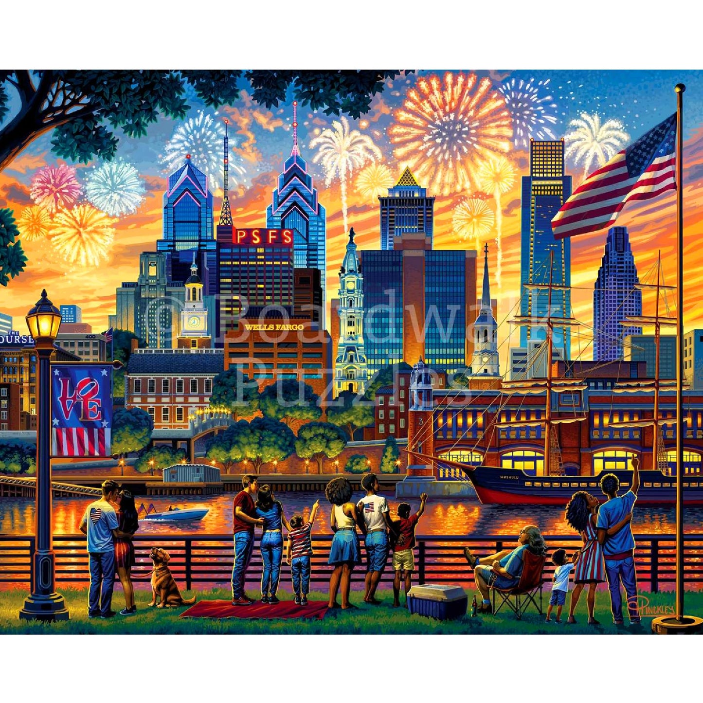 Boardwalk Puzzles Philadelphia - 1000 Piece Jigsaw Puzzle for Adults | Made in USA