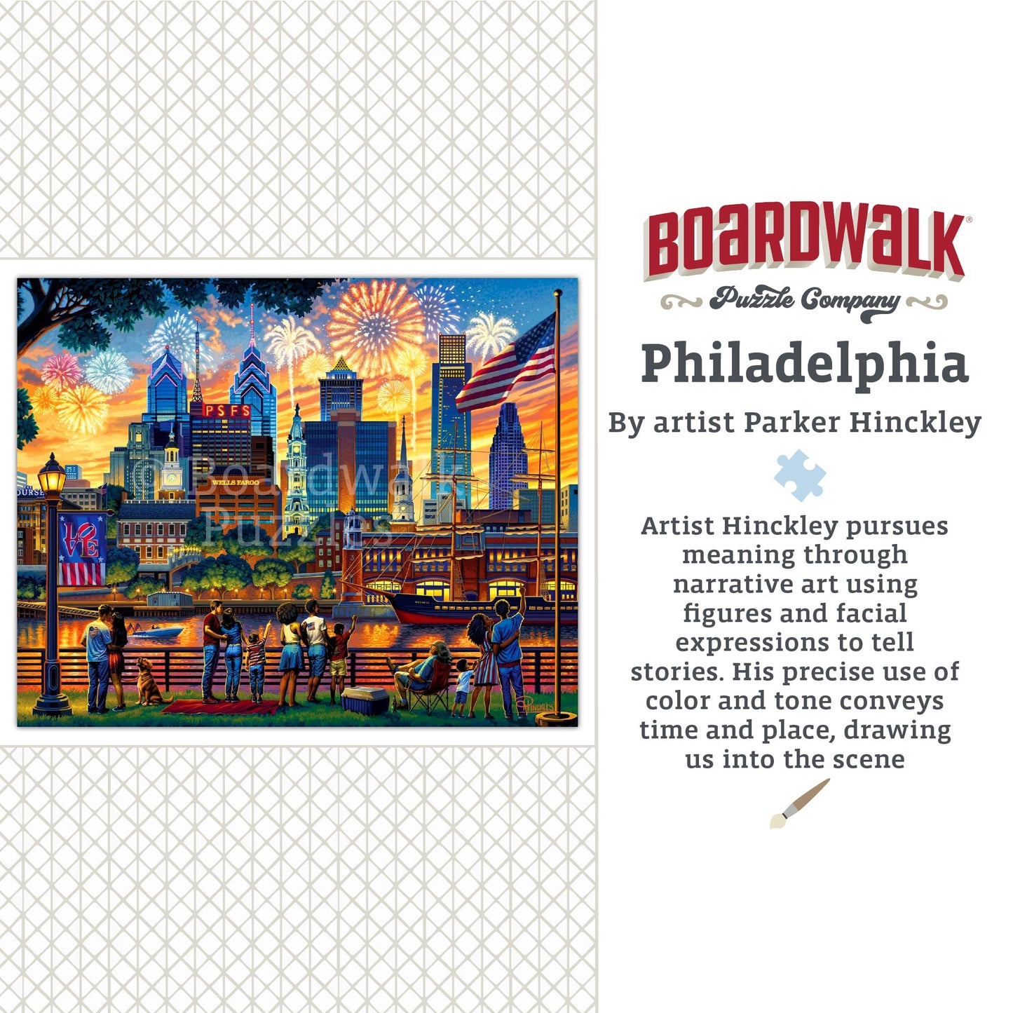 Boardwalk Puzzles Philadelphia - 1000 Piece Jigsaw Puzzle for Adults | Made in USA