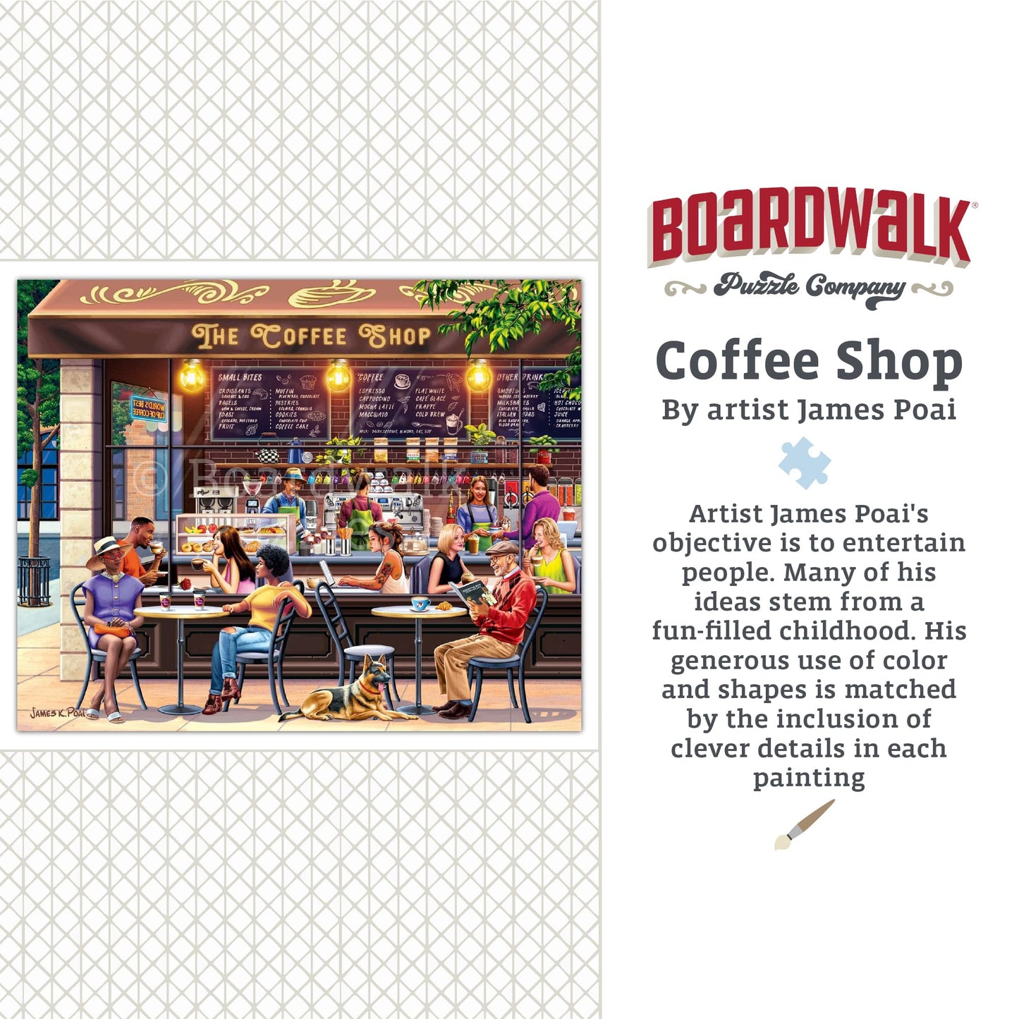 Boardwalk Puzzle Company Coffee Shop 1000-Piece Jigsaw – Made in USA