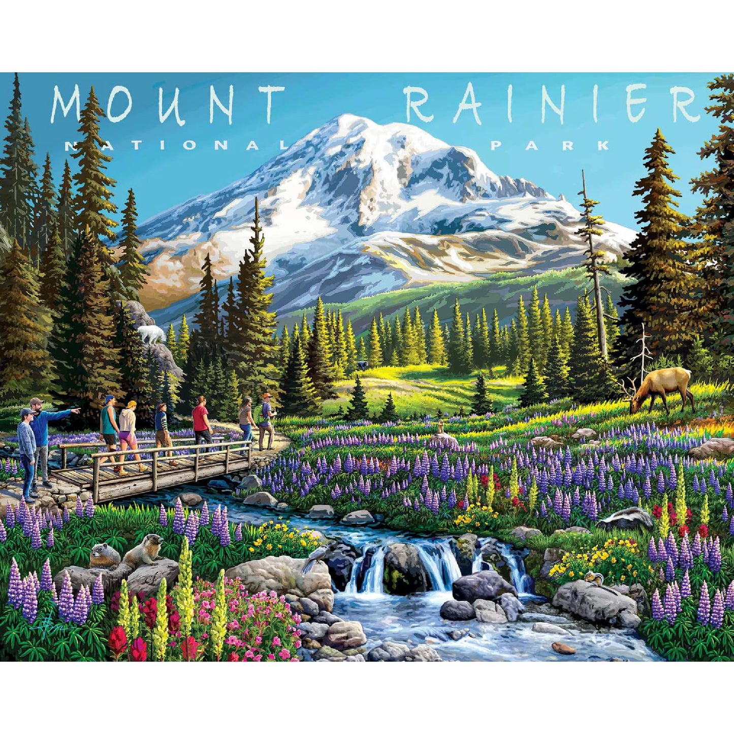 Boardwalk Puzzles Mt Rainier National Park — 500-Piece Jigsaw for Adults | Made in USA