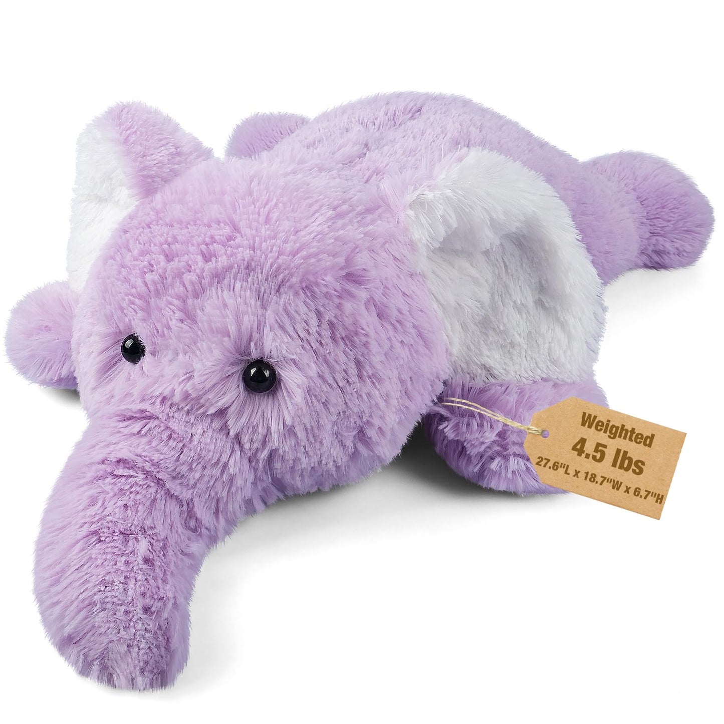 Bobbie & Laxi 28" Elephant Weighted Plush Toy with Removable Weight Bag – Large Soft Pillow