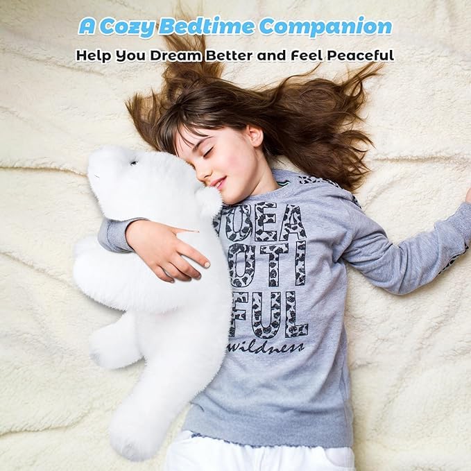 Bobbie & Laxi 23-Inch Polar Bear Weighted Plush with Removable Bag