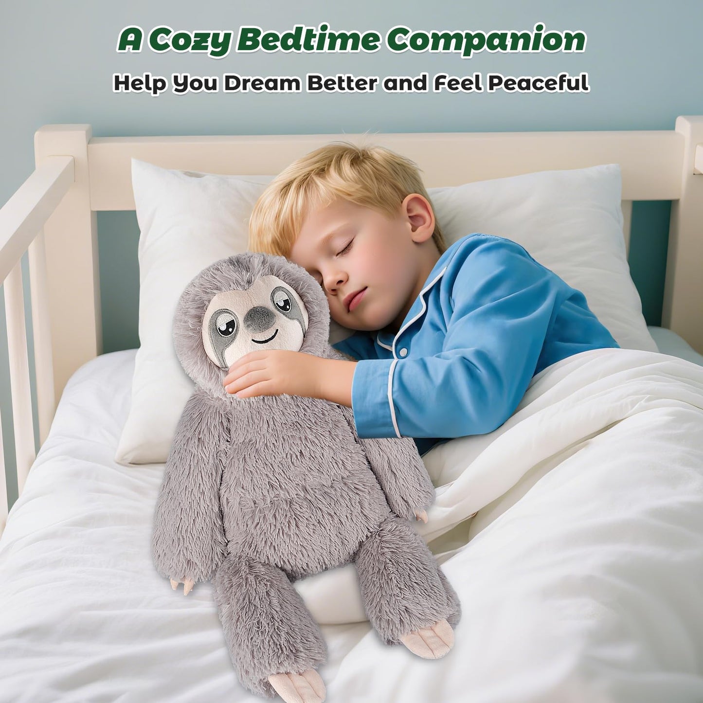 Bobbie & Laxi Weighted Sloth Plush – 26-inch Sitting & Laying Plush with Removable Bag