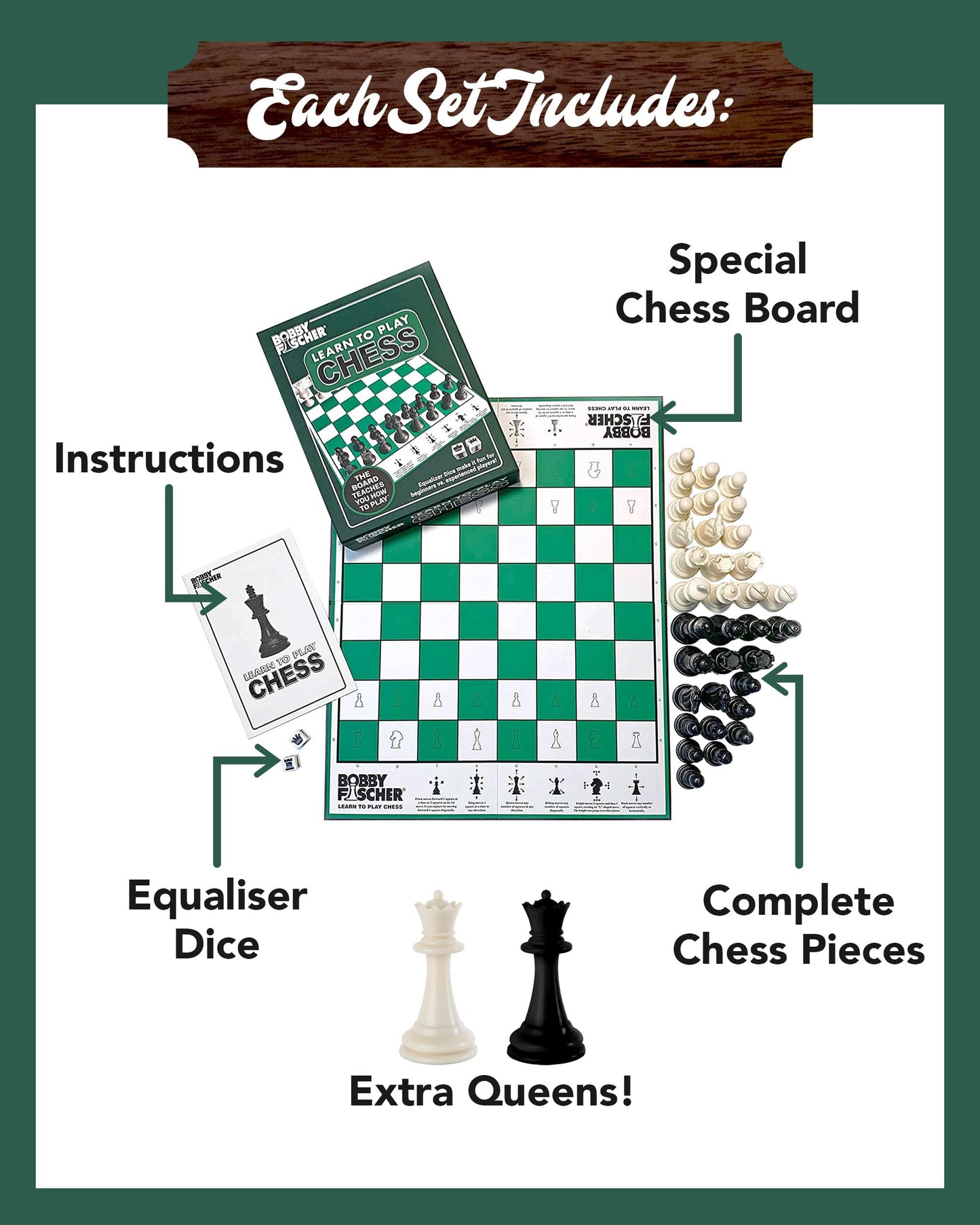 Bobby Fischer Learn to Play Chess Set – Illustrated Folding Board
