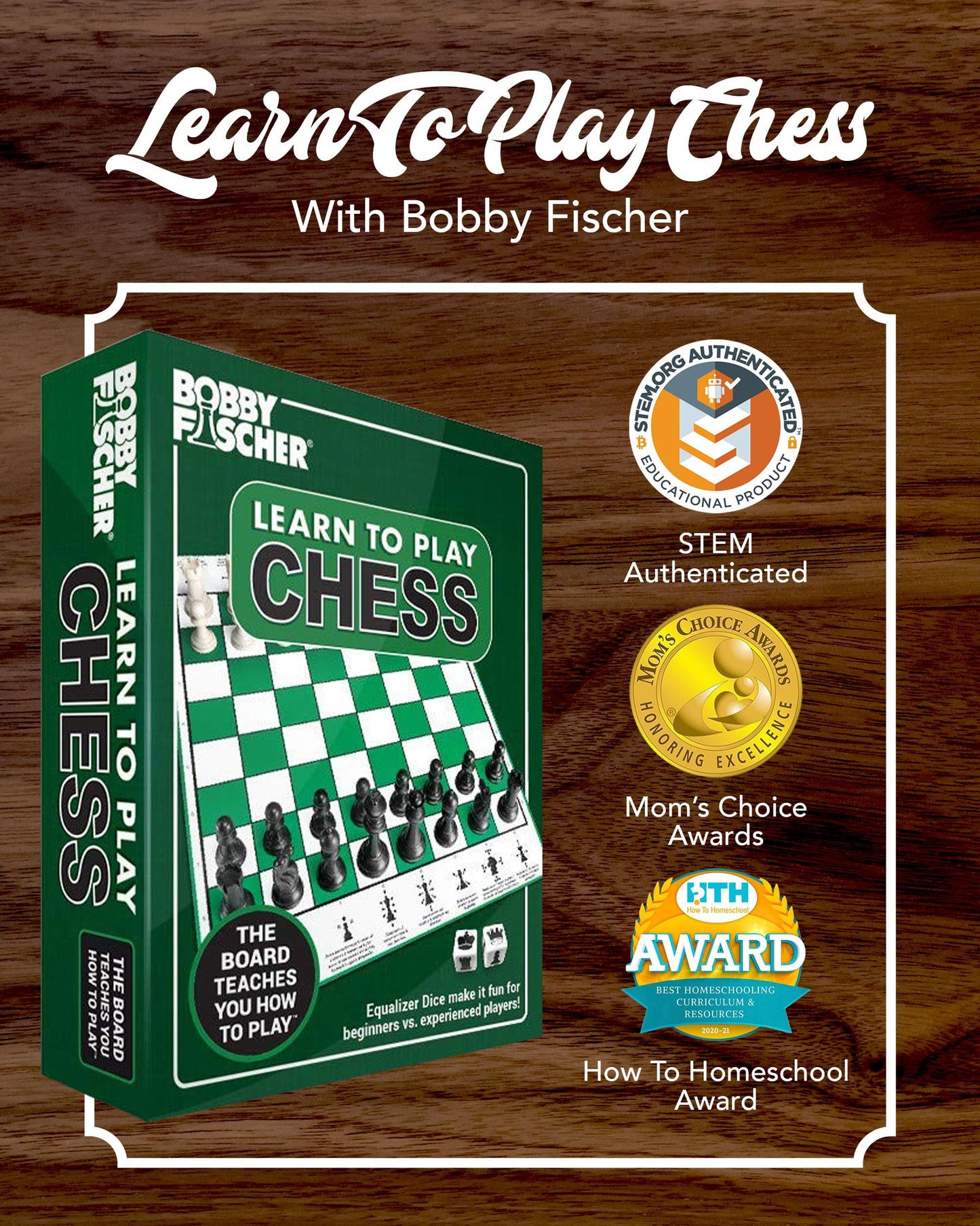 Bobby Fischer Learn to Play Chess Set – Illustrated Folding Board