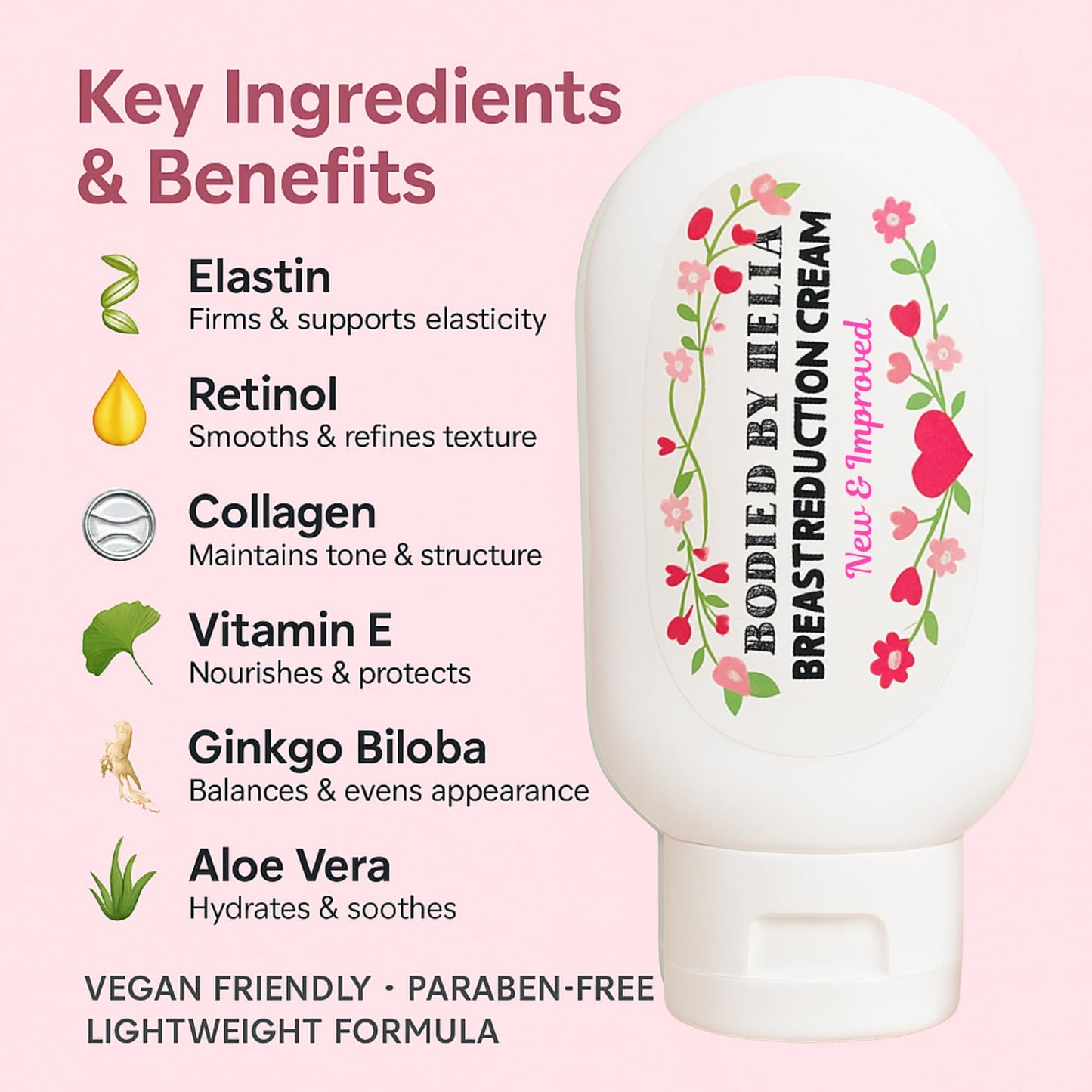 Bodied by Bella Breast Reduction Cream for Women – Firming, Lifting & Comfort