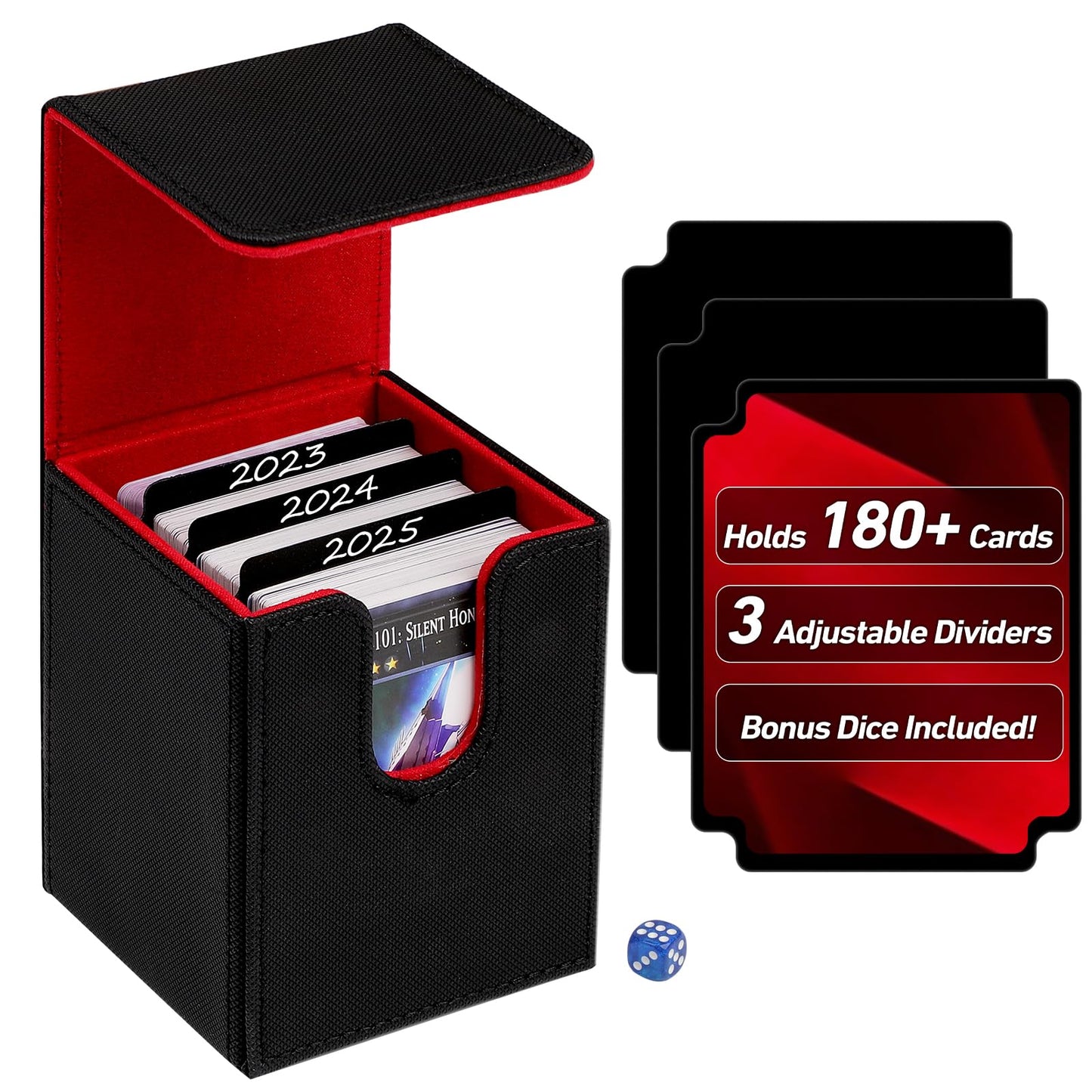 Bofoho 180+ Card Box with Magnetic Closure – Holds 110+ Cards, PU Leather Deck Case