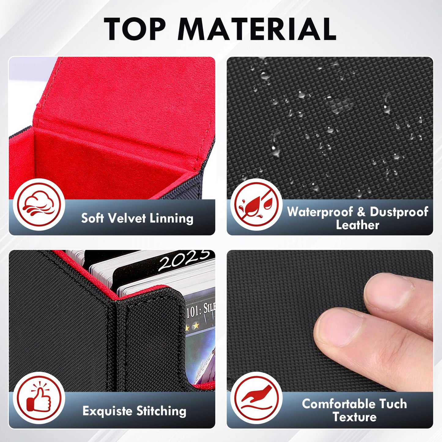 Bofoho 180+ Card Box with Magnetic Closure – Holds 110+ Cards, PU Leather Deck Case