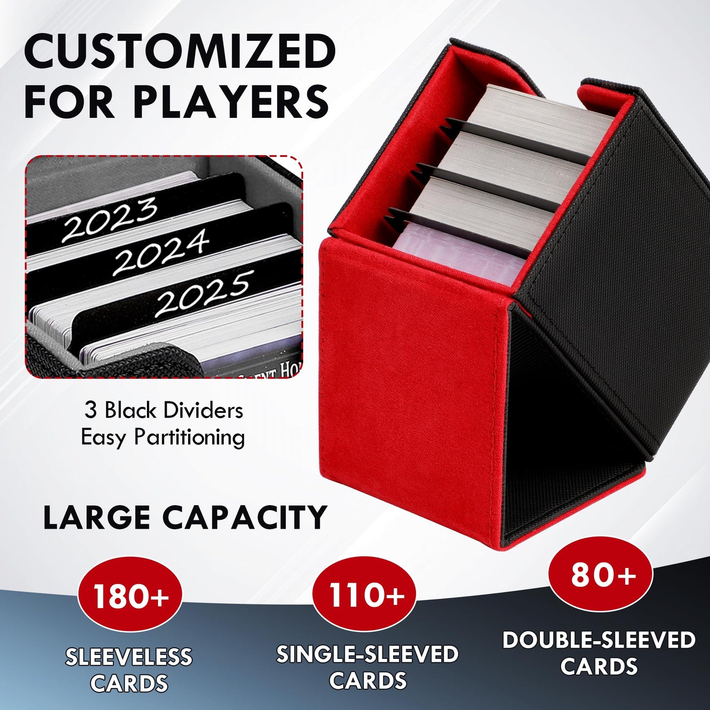 Bofoho 180+ Card Box with Magnetic Closure – Holds 110+ Cards, PU Leather Deck Case