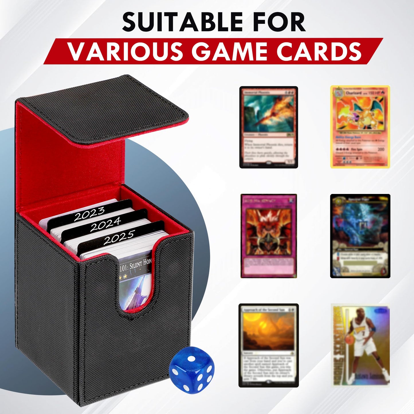 Bofoho 180+ Card Box with Magnetic Closure – Holds 110+ Cards, PU Leather Deck Case