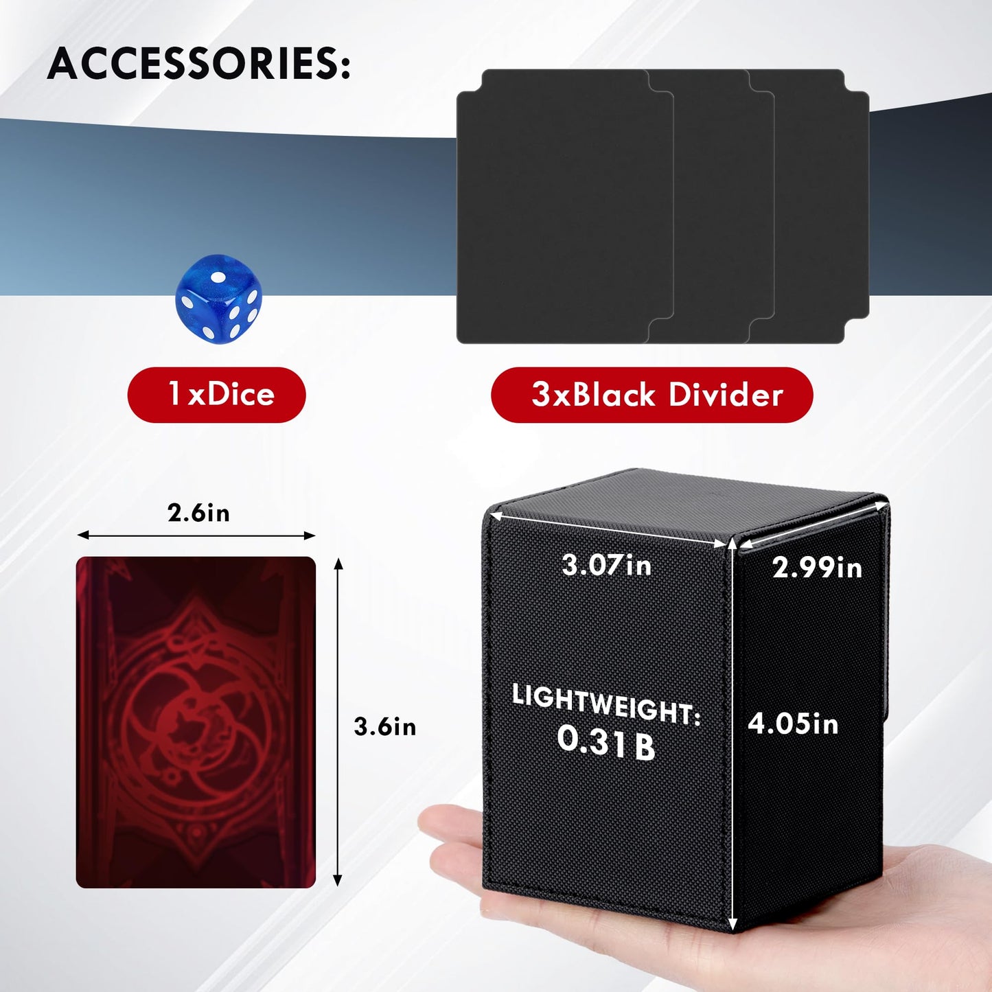 Bofoho 180+ Card Box with Magnetic Closure – Holds 110+ Cards, PU Leather Deck Case