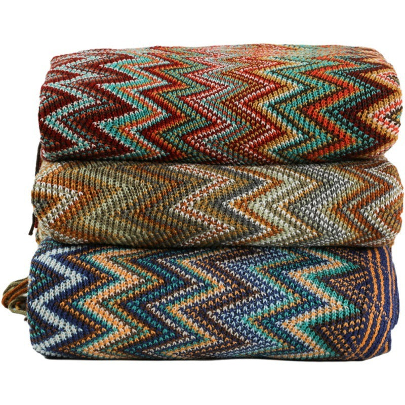 Bohemian Sofa Blanket, Cross Border Knitting Blanket, Office Nap Blanket