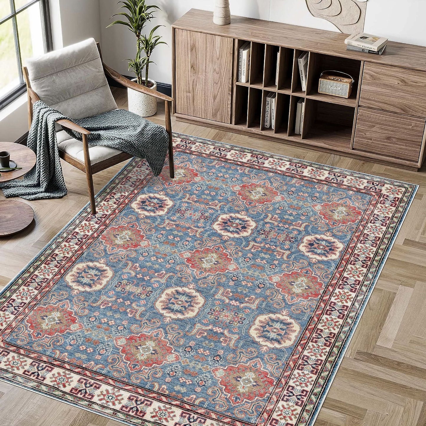 Luxury Bohemian Washed Cashmere Rug | Foldable Living Room Carpet