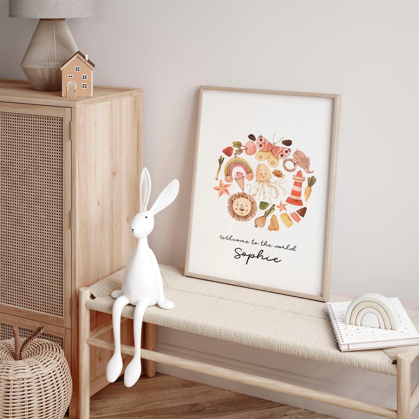 Boho nursery decor | set of 2 wall art prints