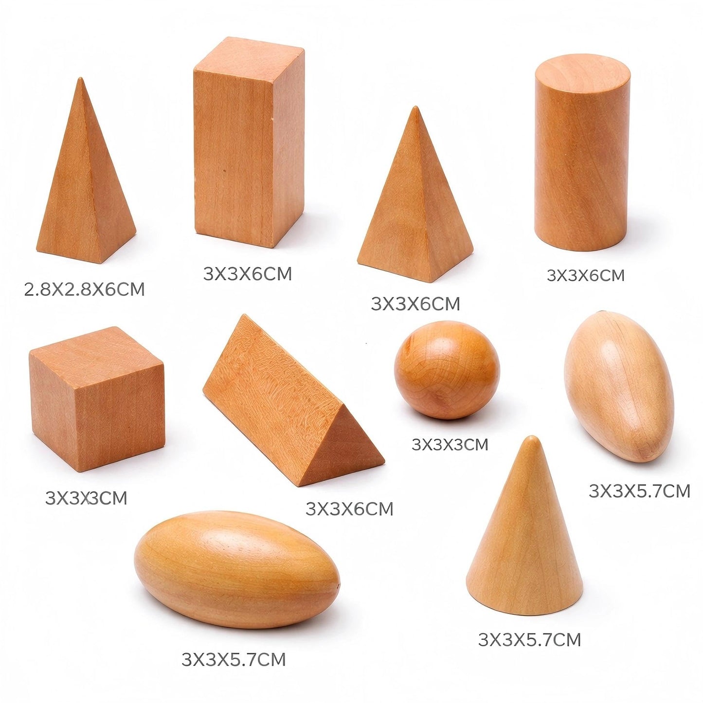 BOHS Geometric Solids Guess Game - 3D Shapes Wooden Montessori Toys for Ages 3+