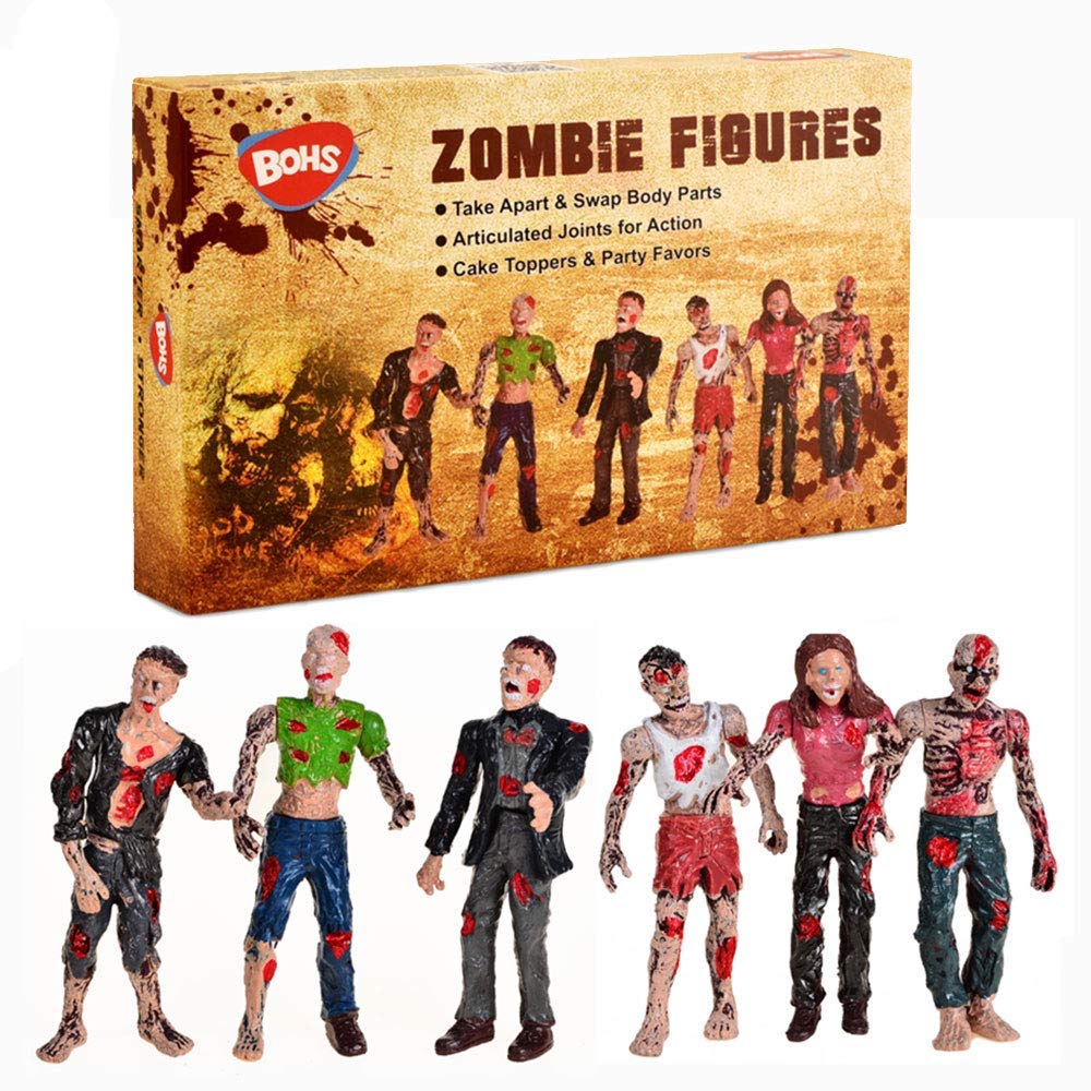 BOHS Zombie Action Figures Gift Pack – 4-Inch, Pack of 6