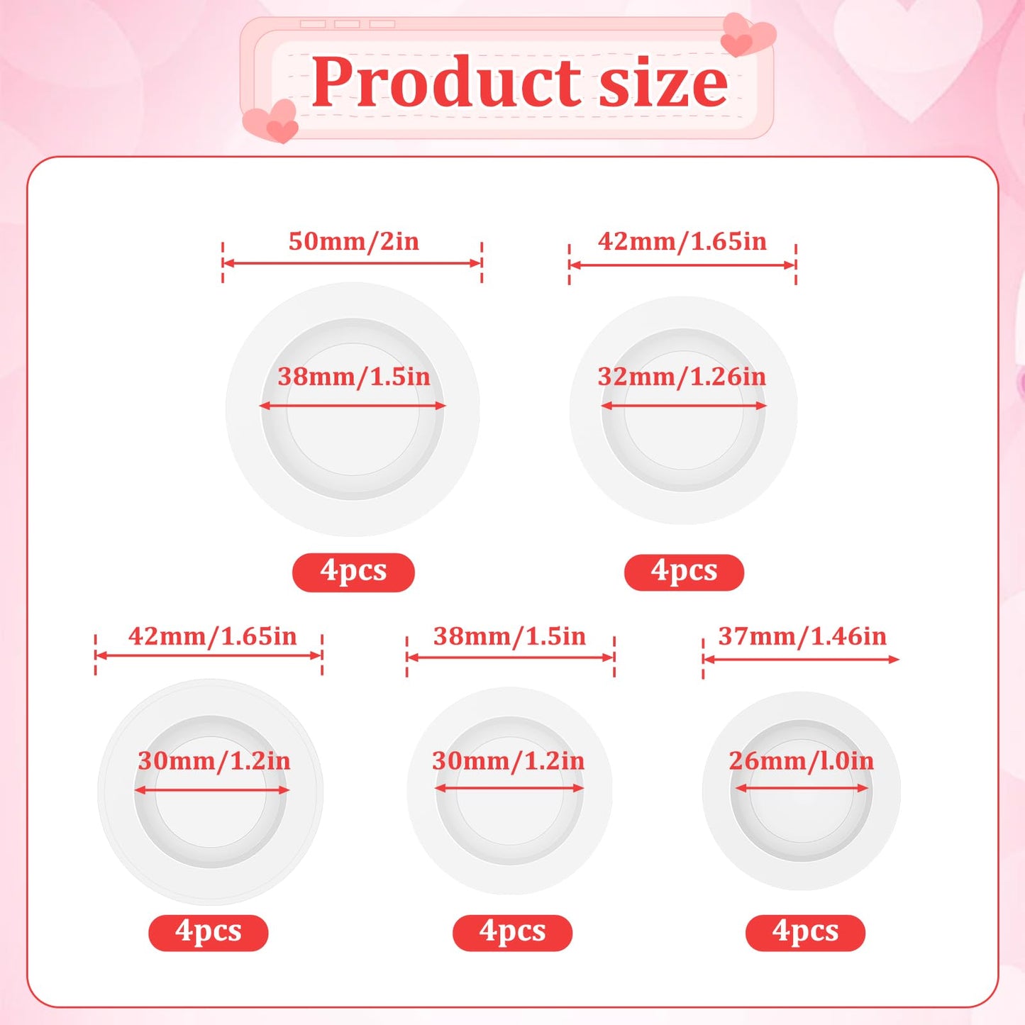 BOHUIZ 20 Pcs Piggy Bank Stoppers – Five Sizes, Durable Plastic Rubber Plugs (White)