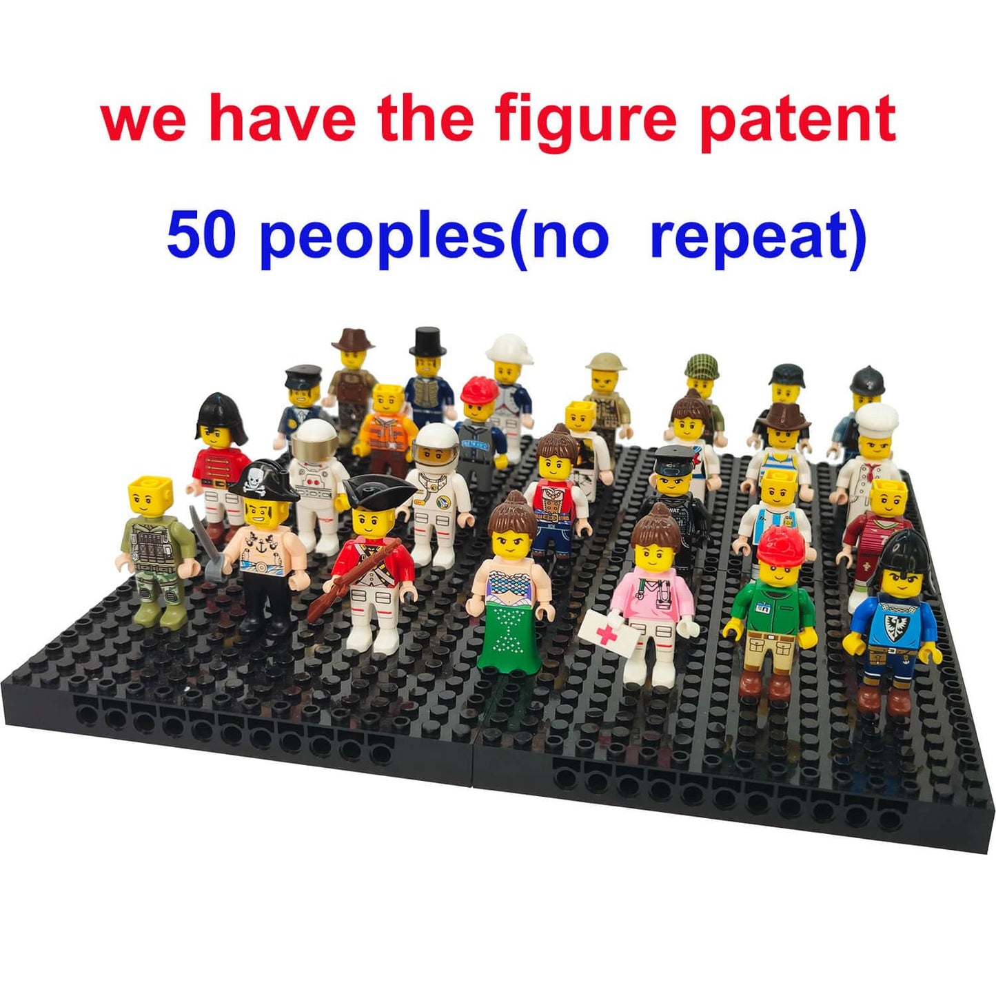 BOIWEX 50pcs Mini Figure People Action Figures – WW2 Army Building Blocks Toys