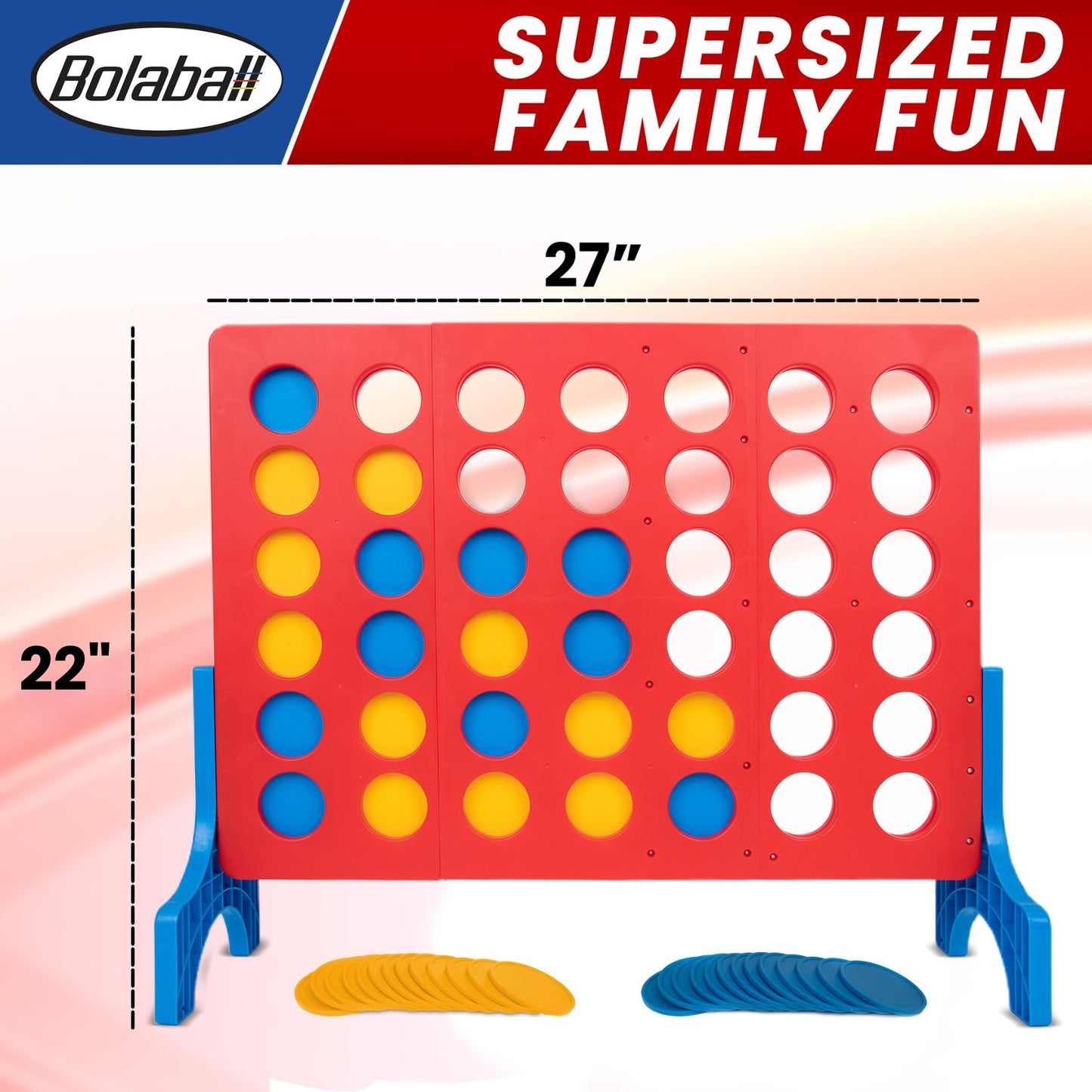 Bolaball Extra Large 4-in-a-Row Outdoor Board Game | Giant Lawn Connect Four for Families & Parties