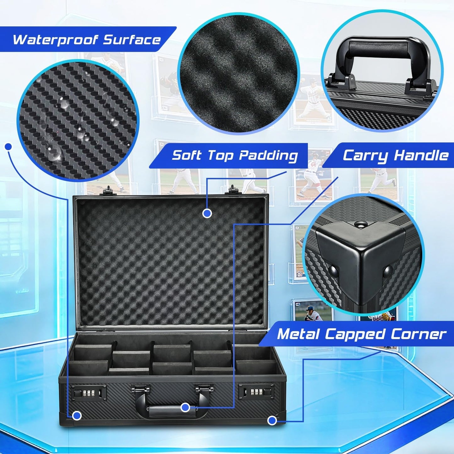 boldblox Card Storage Box for 3x4 Inch Toploaders – X-Large, Lockable, Holds 750 Top Loaders