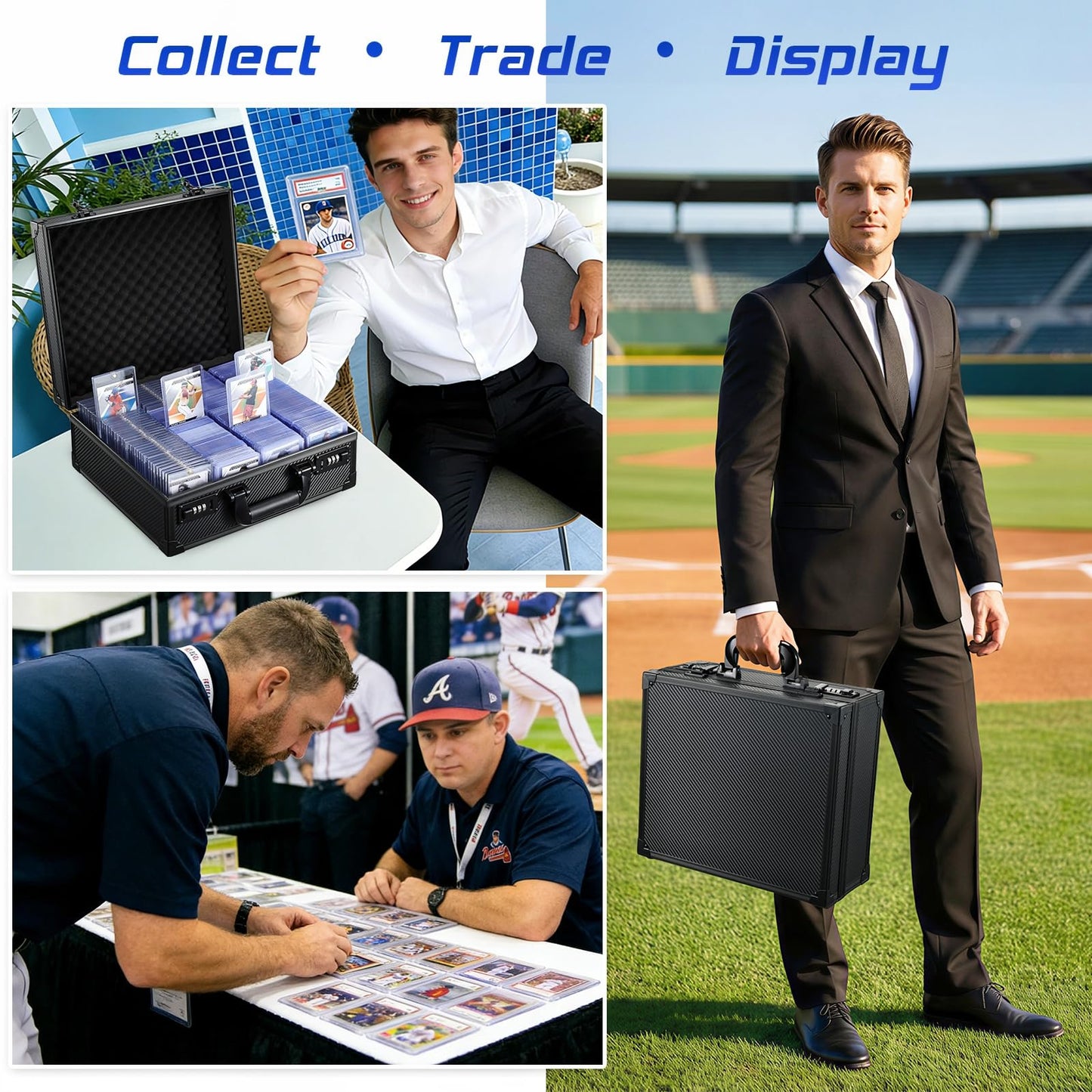 boldblox Card Storage Box for 3x4 Top Loaders — 600+ Capacity with Locking Case