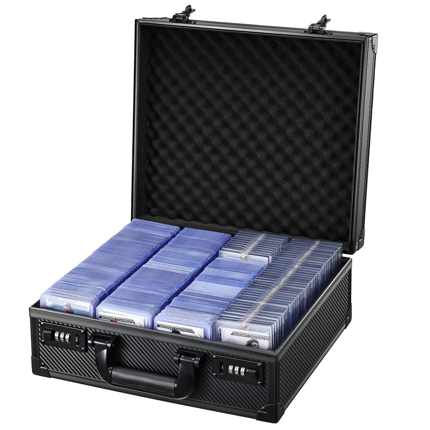 boldblox Card Storage Box for 3x4 Top Loaders — 600+ Capacity with Locking Case
