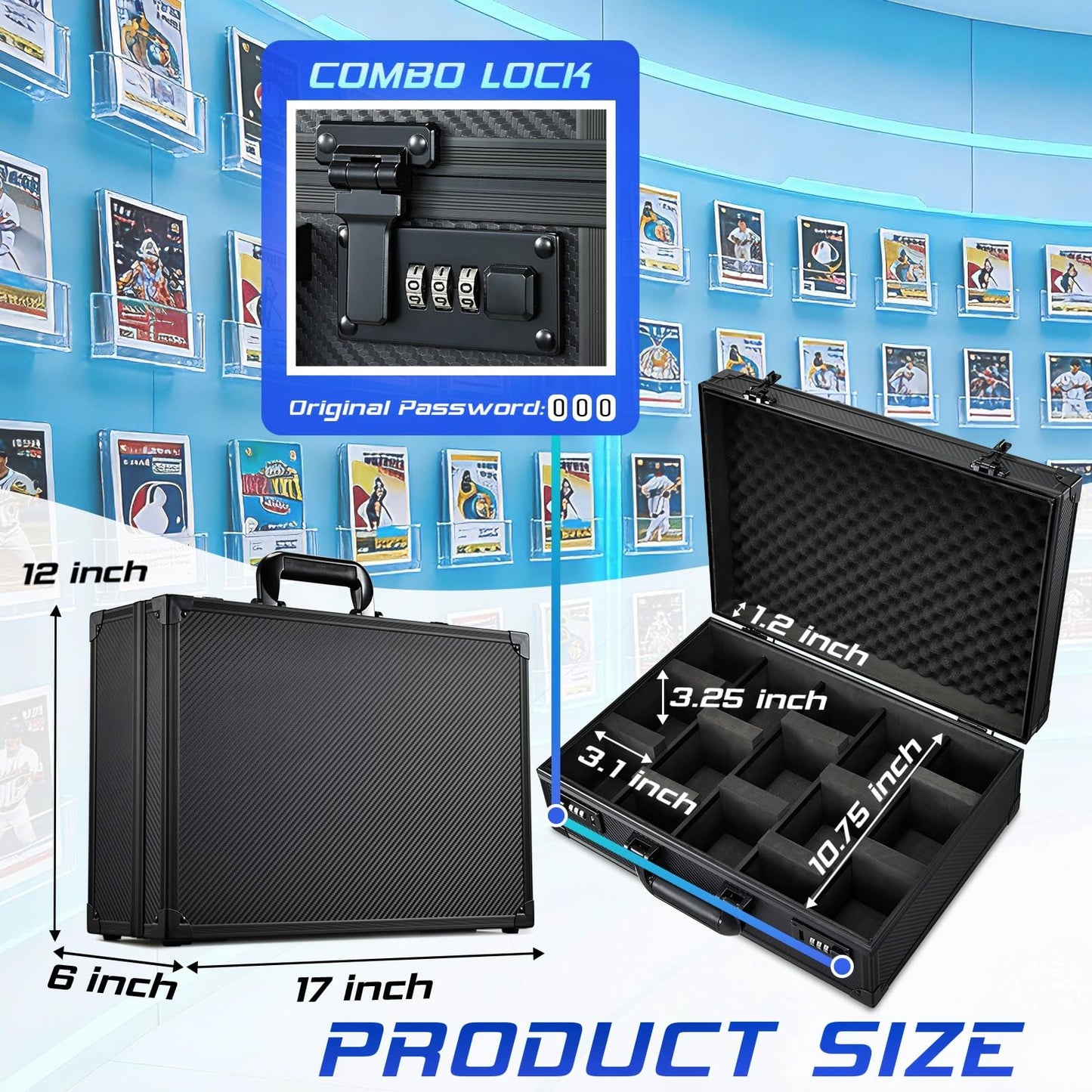 boldblox Card Storage Box for 3x4 Inch Toploaders – X-Large, Lockable, Holds 750 Top Loaders