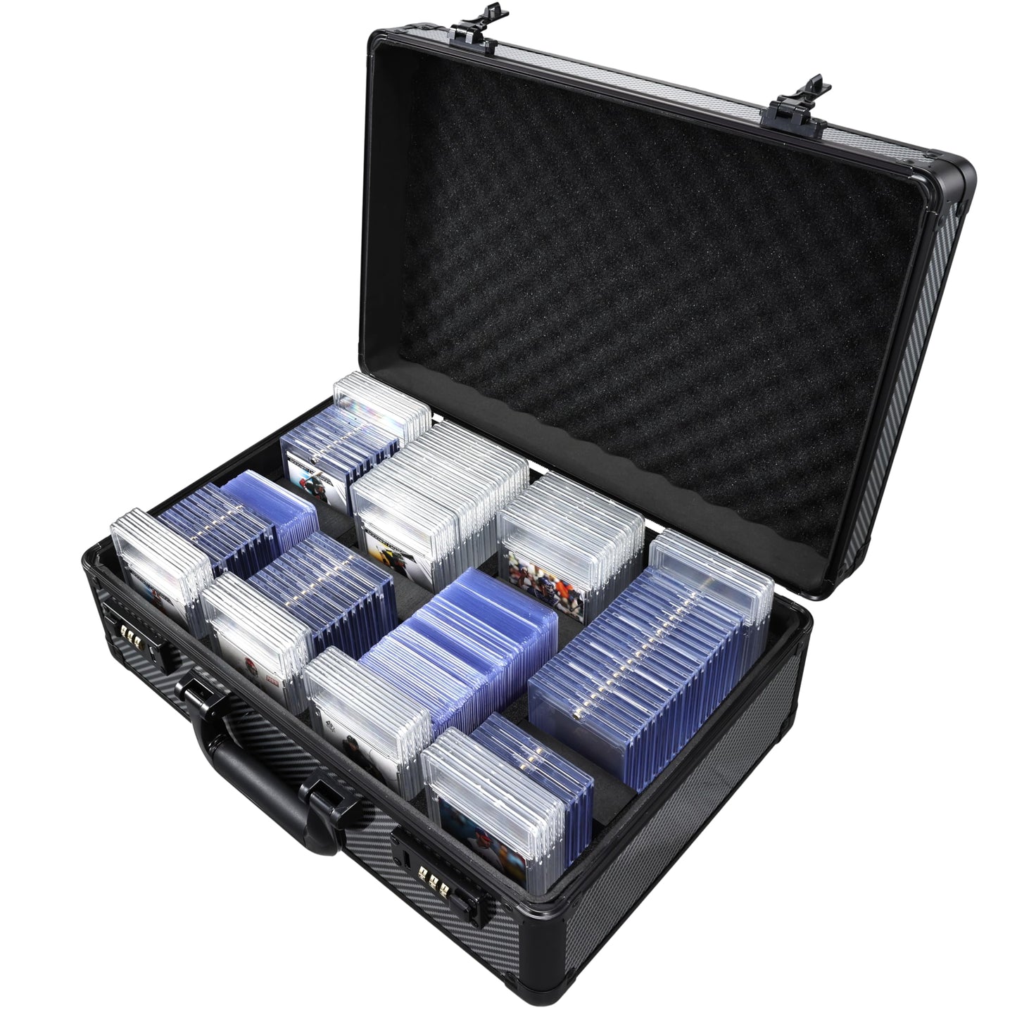 boldblox Large Graded Card Storage Box 4-Row with Combo Lock – 150+ Slabs, 540+ Toploaders, or 1500+ Loose Cards