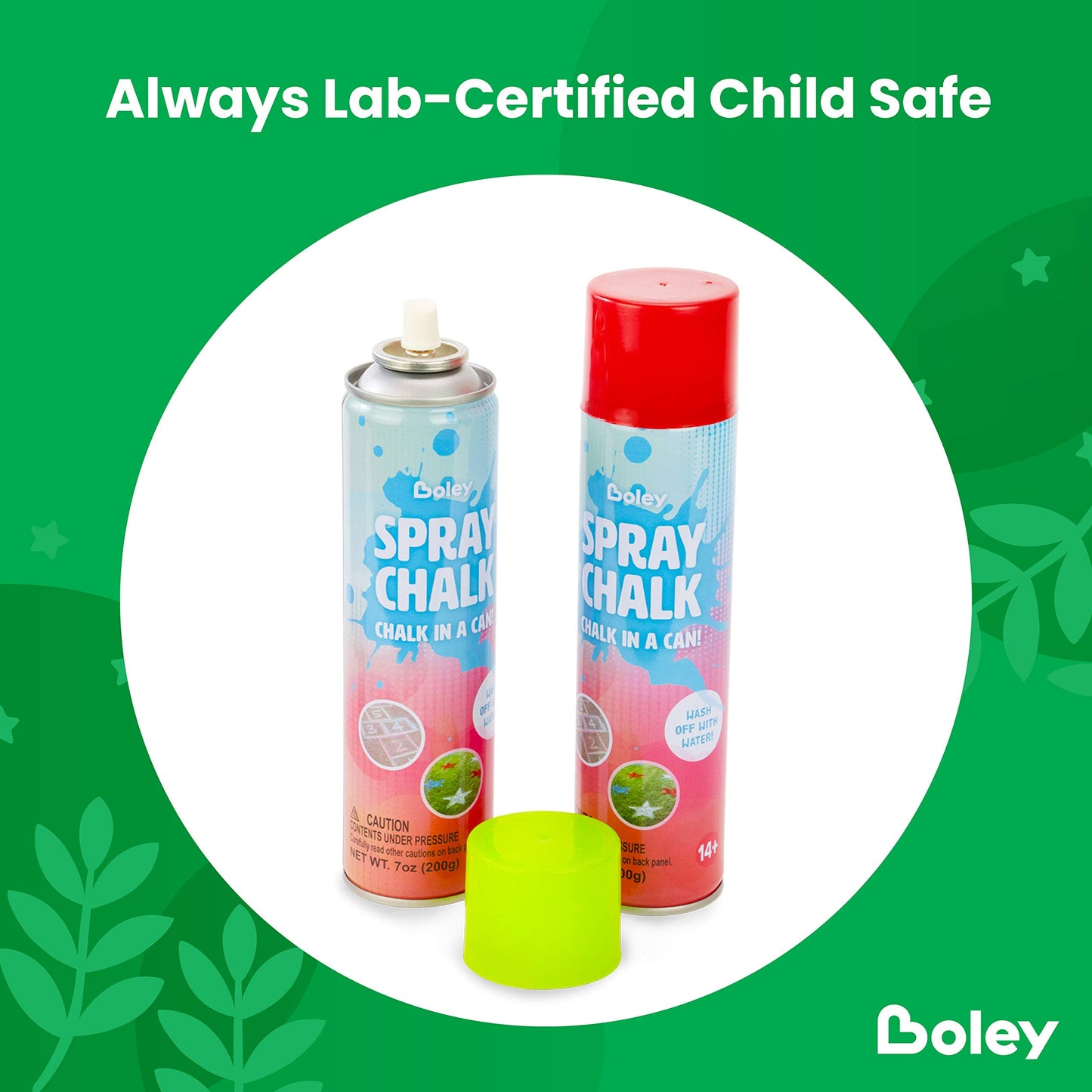 Boley Spray Chalk – 8-Pack, 7 oz Each, Washable Outdoor Chalk Spray in Vibrant Colors