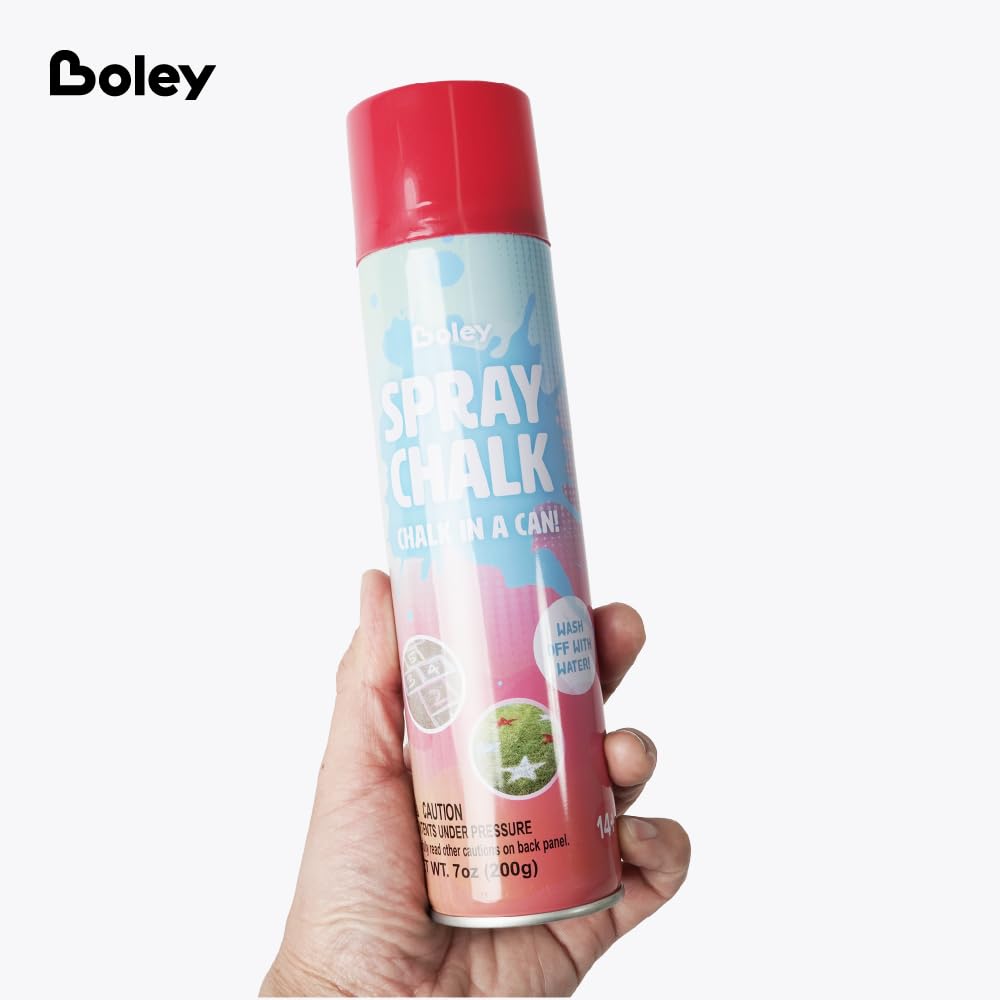 Boley 8-Pack Spray Chalk – Patriotic Red, White, Blue & Silver (7 oz) for Sidewalk, Pavement & Grass